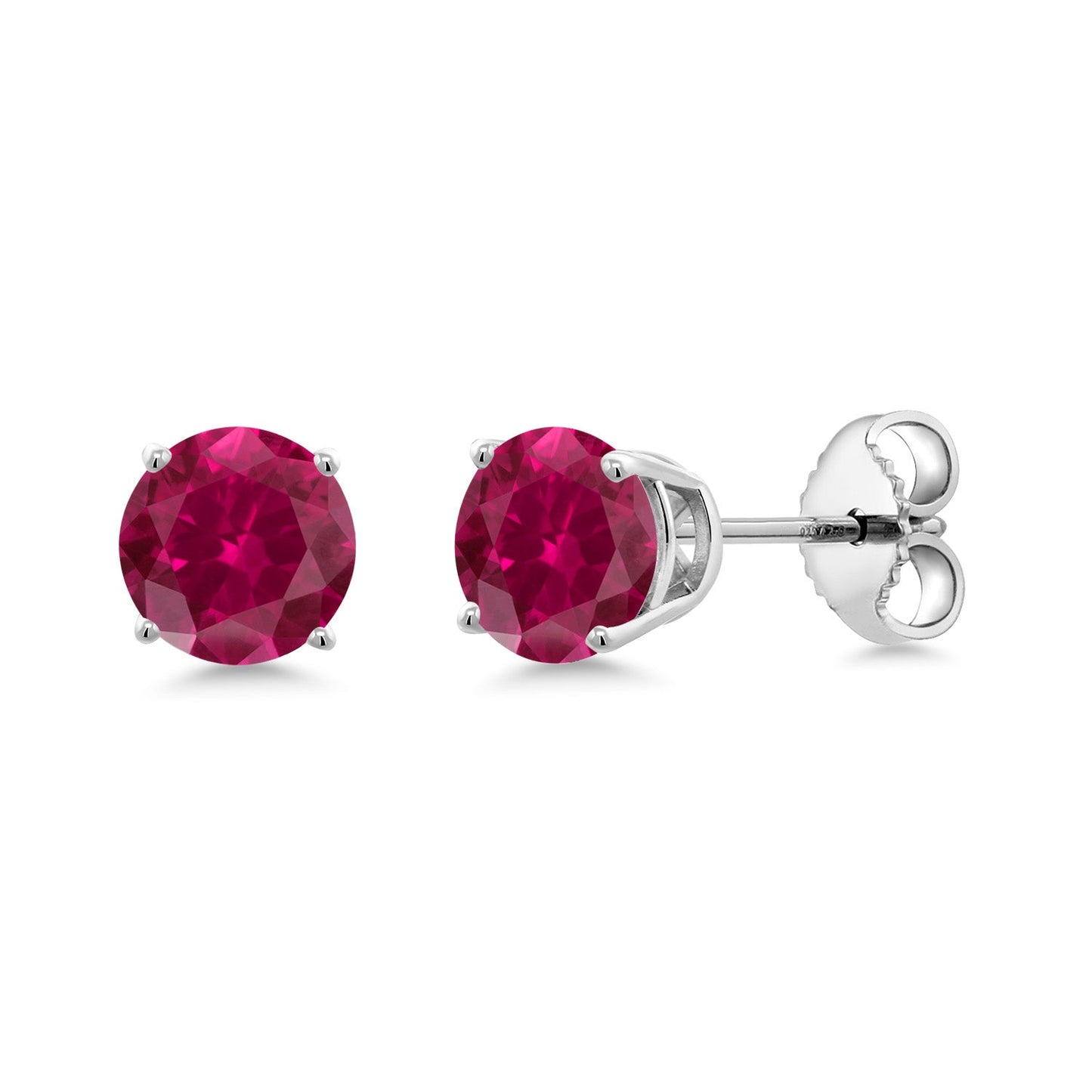 925 Sterling Silver 5MM Round Gemstone Birthstone 4-Prong Basket Setting Stud Earrings For Women Men