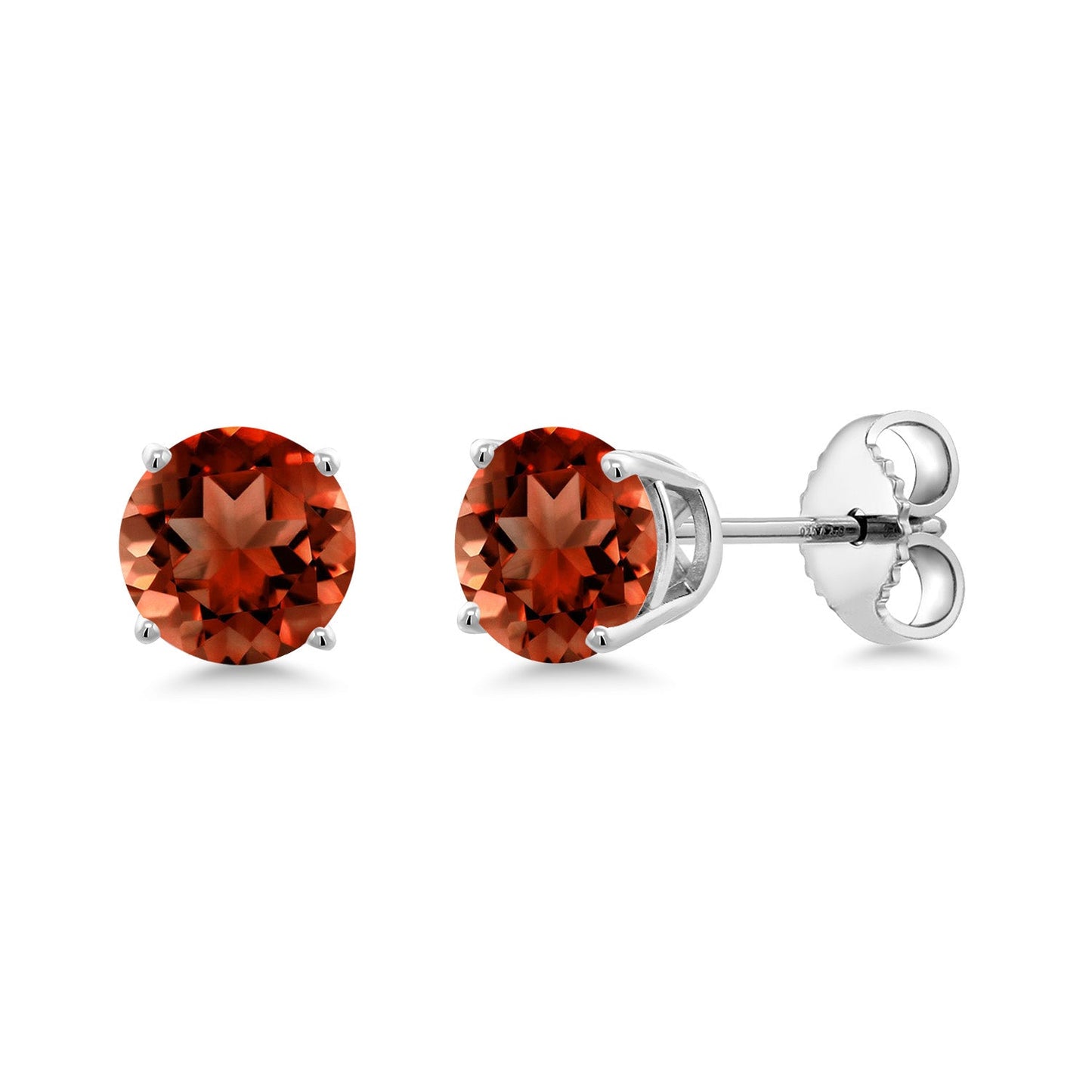 925 Sterling Silver 5MM Round Gemstone Birthstone 4-Prong Basket Setting Stud Earrings For Women Men