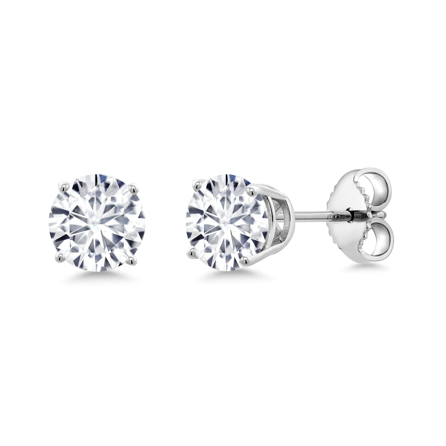 925 Sterling Silver 5MM Round Gemstone Birthstone 4-Prong Basket Setting Stud Earrings For Women Men