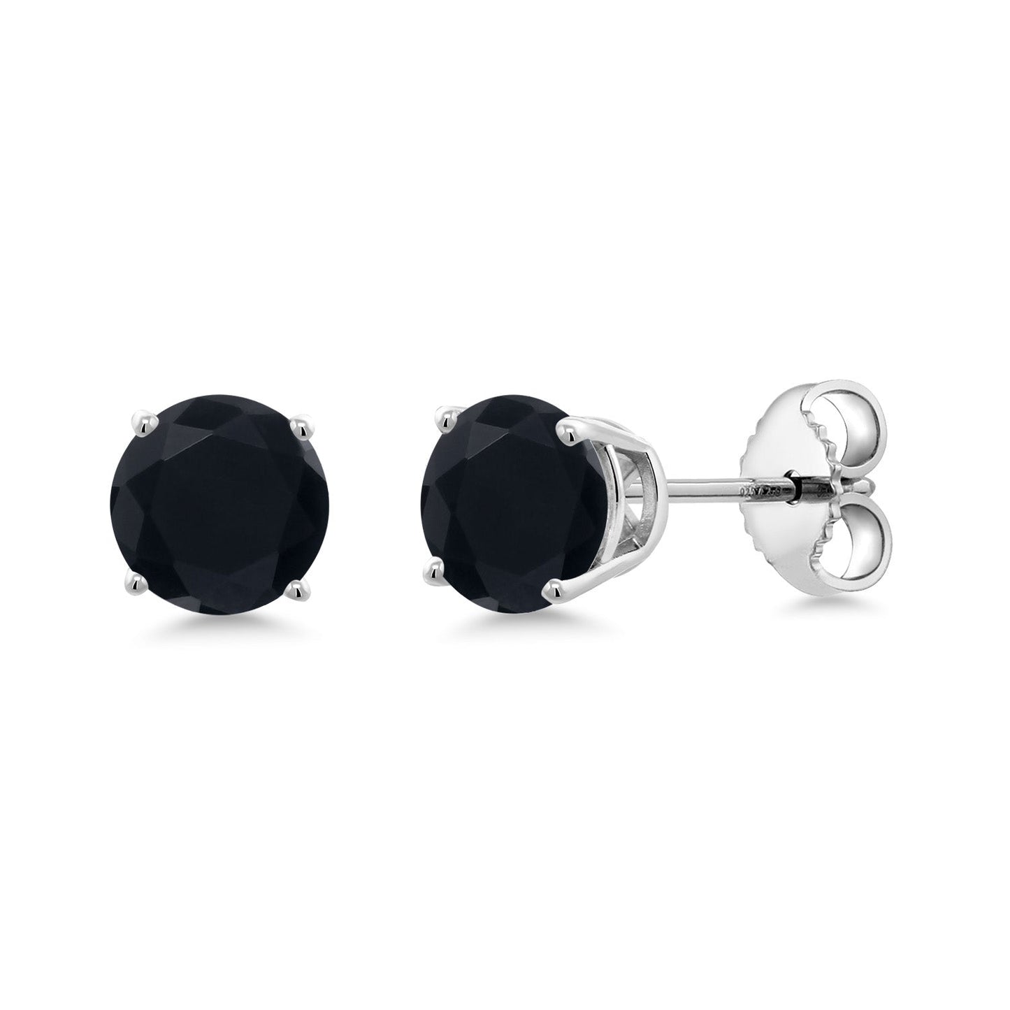 925 Sterling Silver 5MM Round Gemstone Birthstone 4-Prong Basket Setting Stud Earrings For Women Men