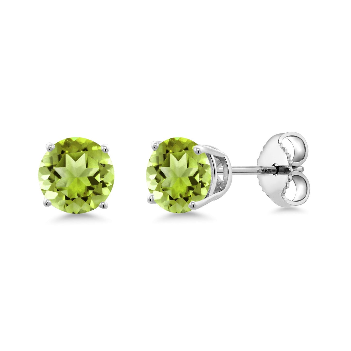 925 Sterling Silver 5MM Round Gemstone Birthstone 4-Prong Basket Setting Stud Earrings For Women Men