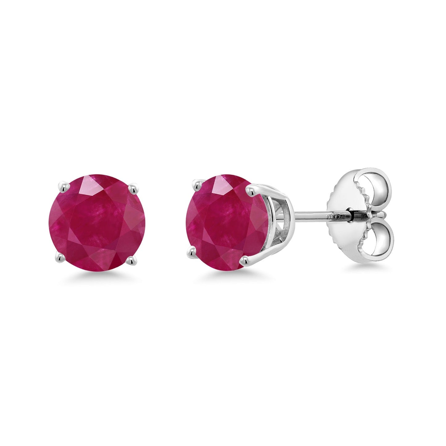 925 Sterling Silver 5MM Round Gemstone Birthstone 4-Prong Basket Setting Stud Earrings For Women Men
