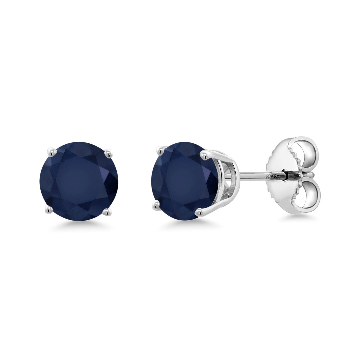 925 Sterling Silver 5MM Round Gemstone Birthstone 4-Prong Basket Setting Stud Earrings For Women Men