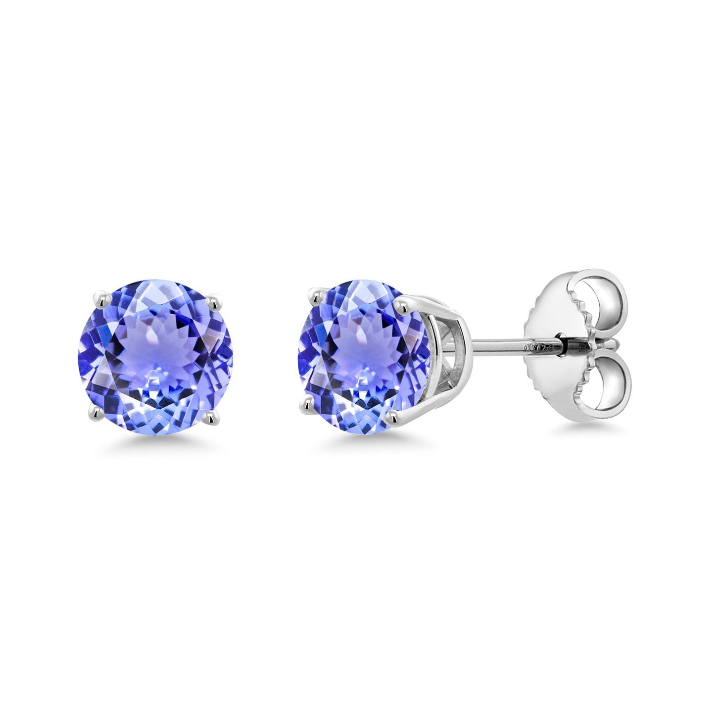 925 Sterling Silver 5MM Round Gemstone Birthstone 4-Prong Basket Setting Stud Earrings For Women Men