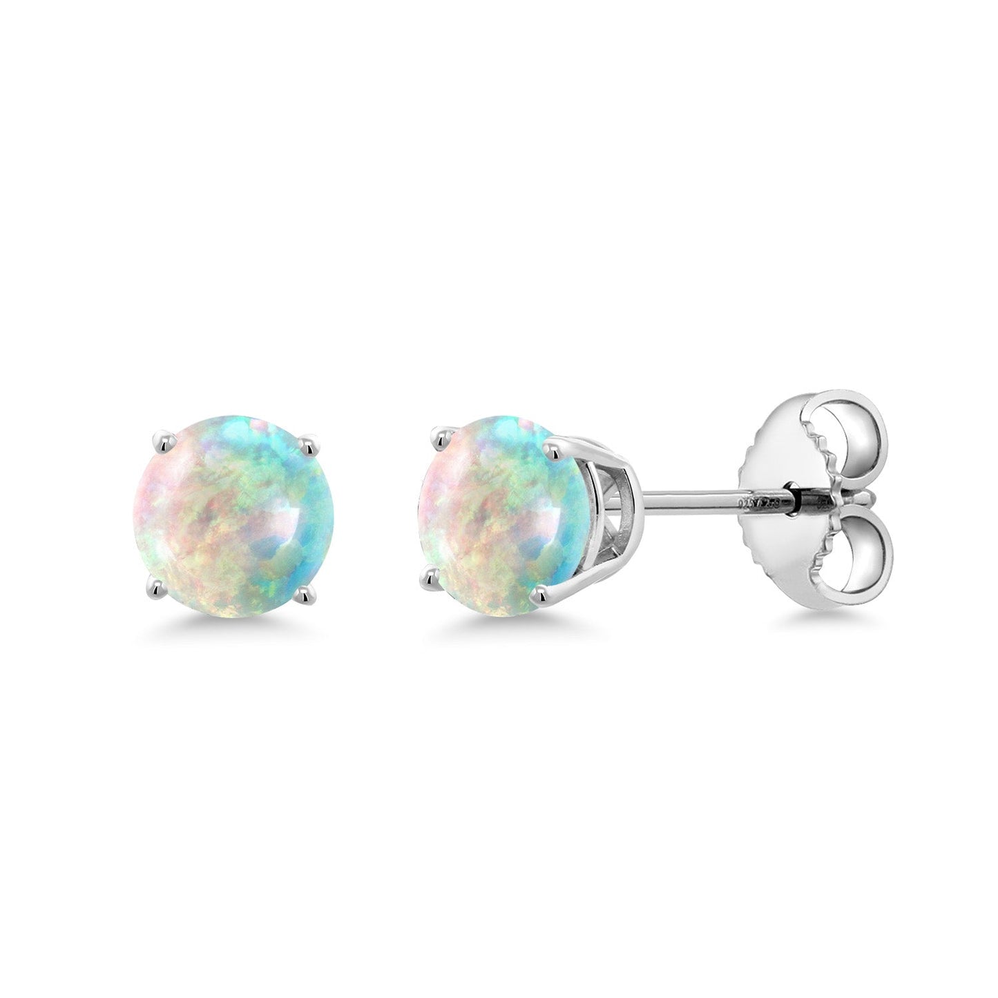 925 Sterling Silver 4MM Round Gemstone Birthstone Stud Earrings for Women and Men | Classic Solitaire with Secure Backs | Elegant Everyday Jewelry for Her or Him