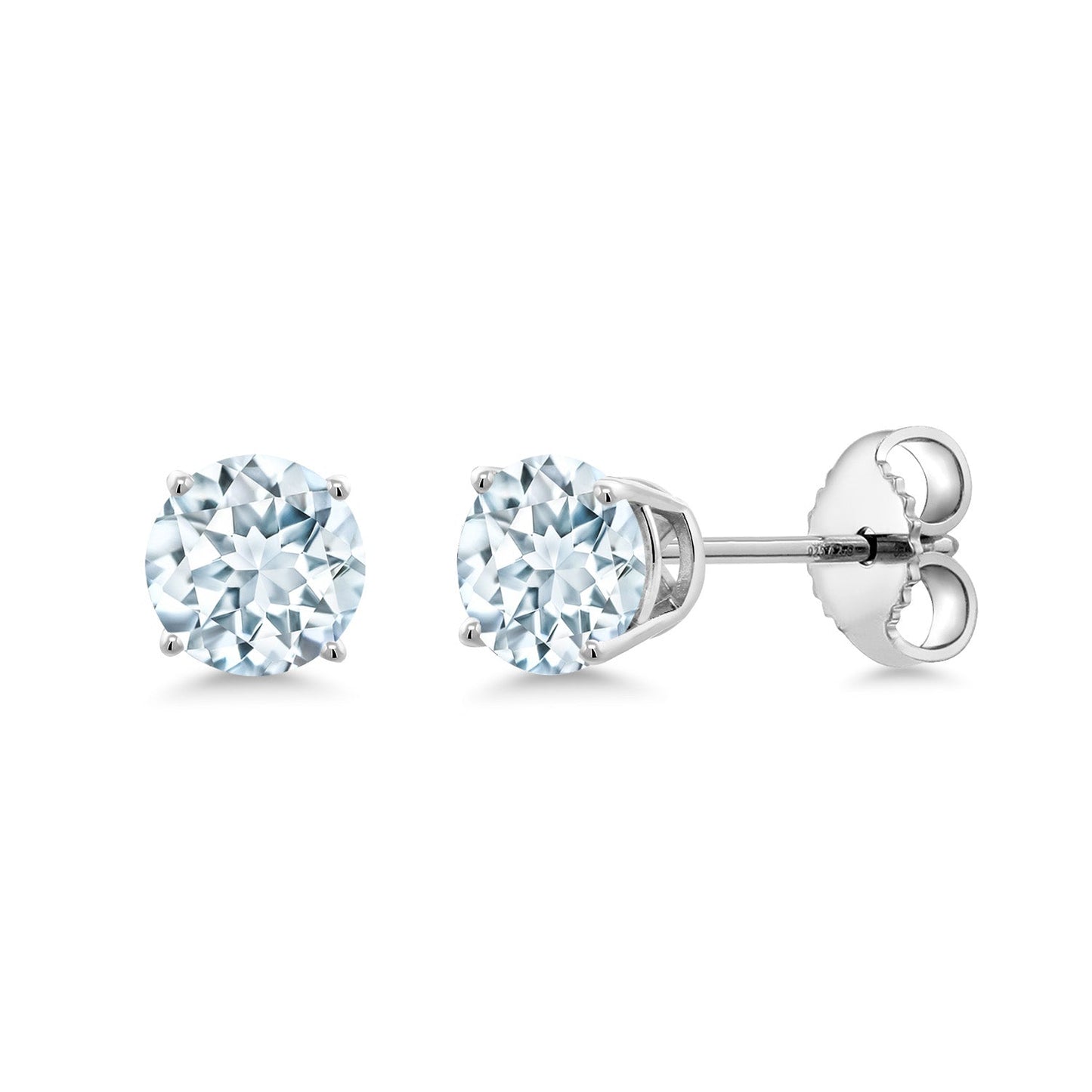 925 Sterling Silver 4MM Round Gemstone Birthstone Stud Earrings for Women and Men | Classic Solitaire with Secure Backs | Elegant Everyday Jewelry for Her or Him