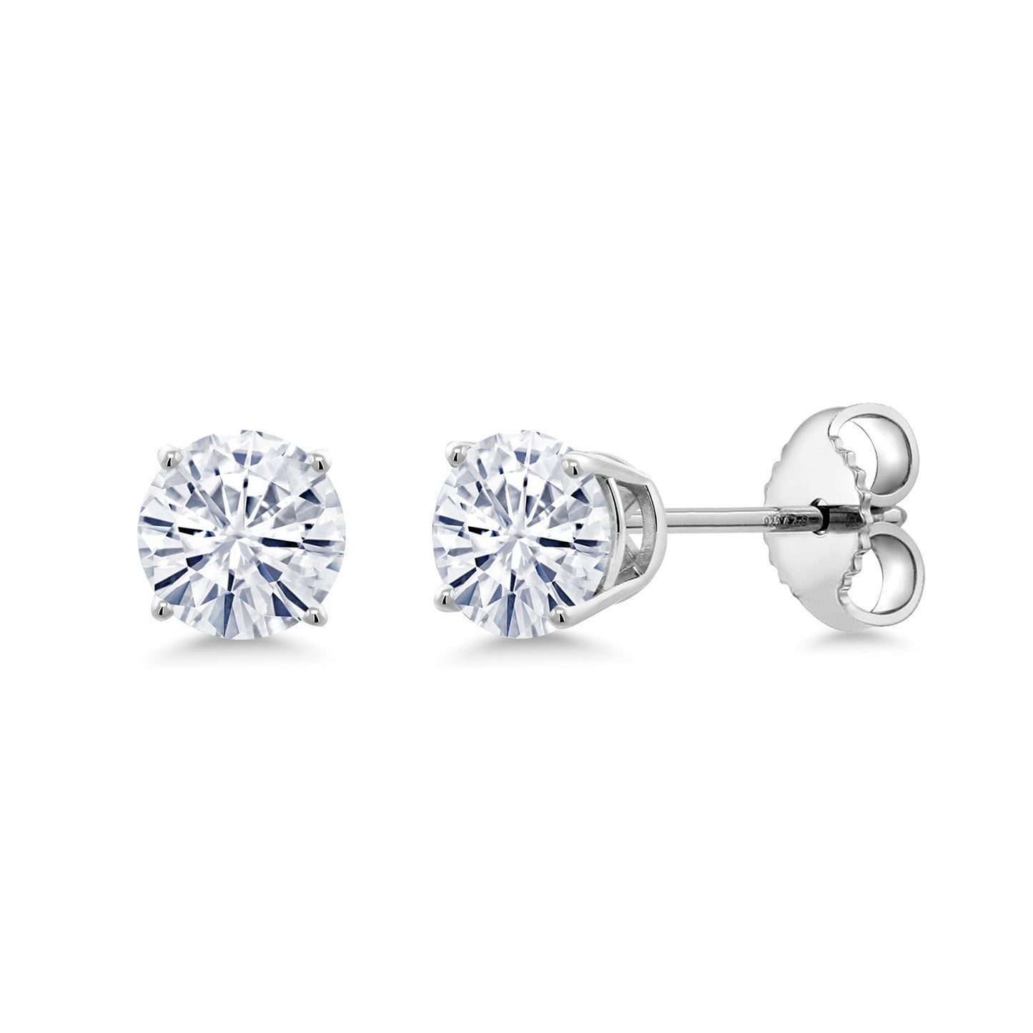 925 Sterling Silver 4MM Round Gemstone Birthstone Stud Earrings for Women and Men | Classic Solitaire with Secure Backs | Elegant Everyday Jewelry for Her or Him