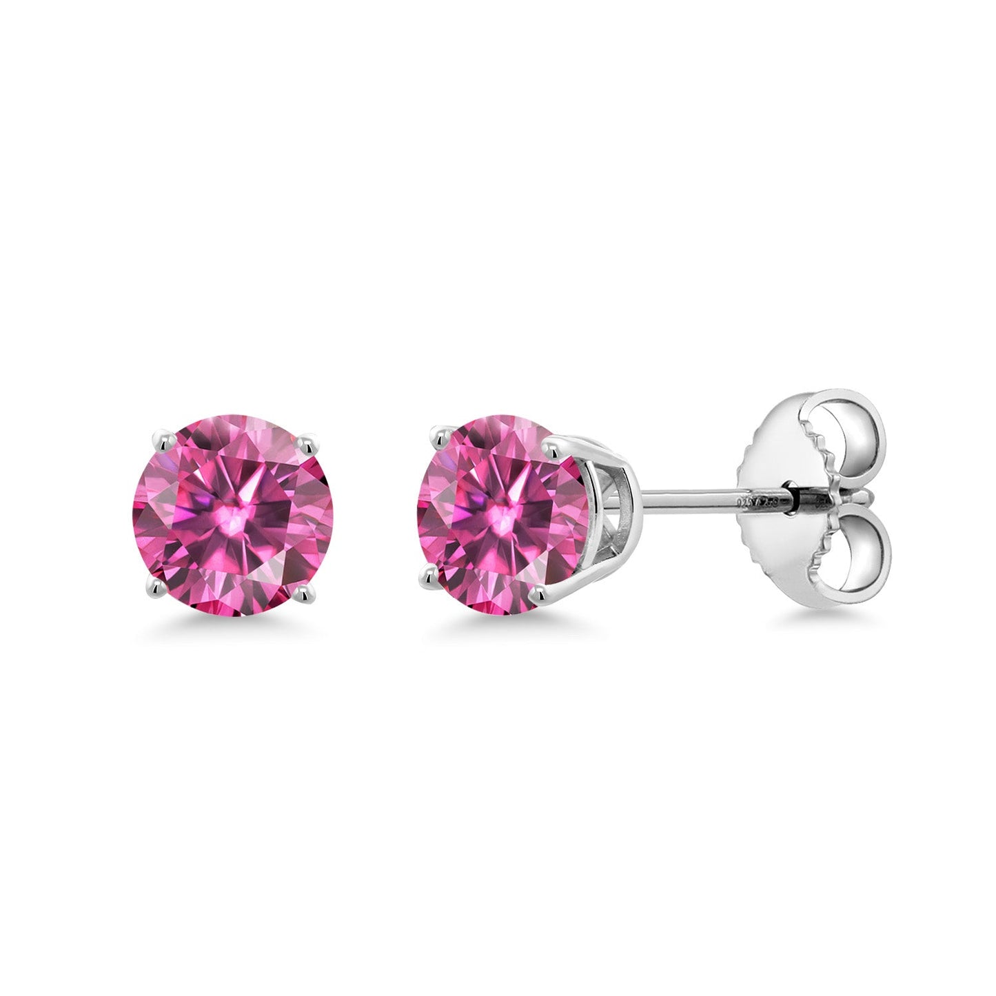 925 Sterling Silver 4MM Round Gemstone Birthstone Stud Earrings for Women and Men | Classic Solitaire with Secure Backs | Elegant Everyday Jewelry for Her or Him