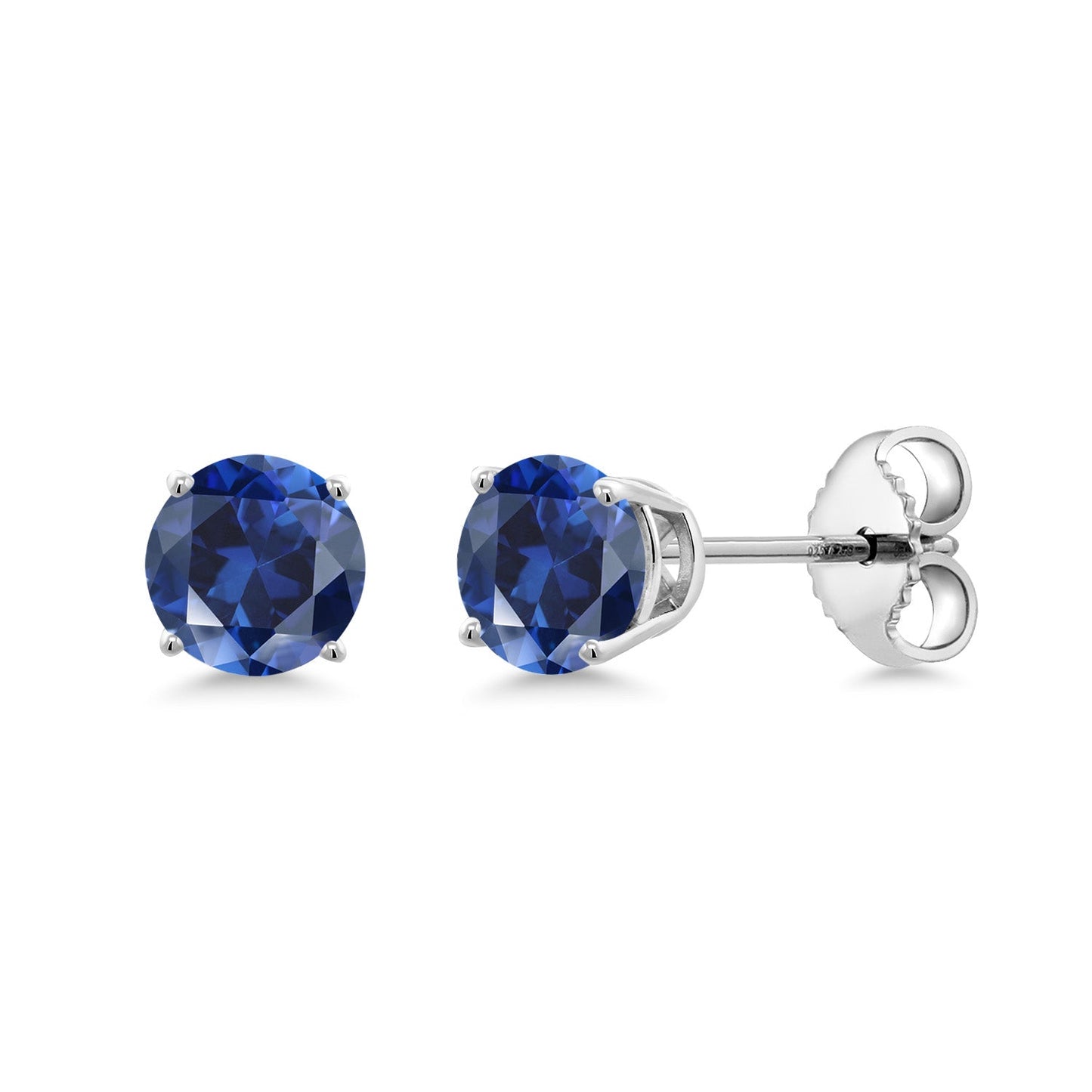 925 Sterling Silver 4MM Round Gemstone Birthstone Stud Earrings for Women and Men | Classic Solitaire with Secure Backs | Elegant Everyday Jewelry for Her or Him