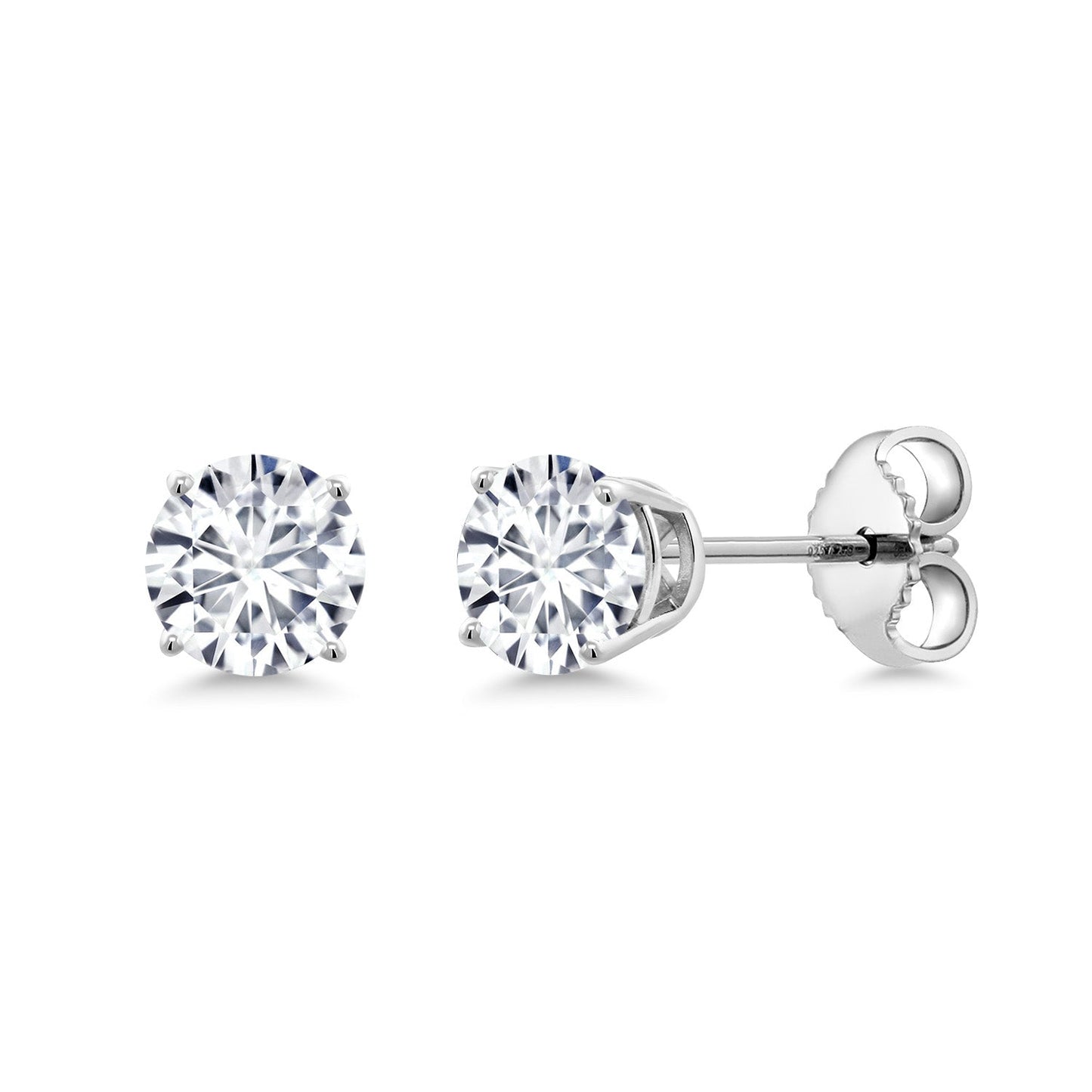 925 Sterling Silver 4MM Round Gemstone Birthstone Stud Earrings for Women and Men | Classic Solitaire with Secure Backs | Elegant Everyday Jewelry for Her or Him