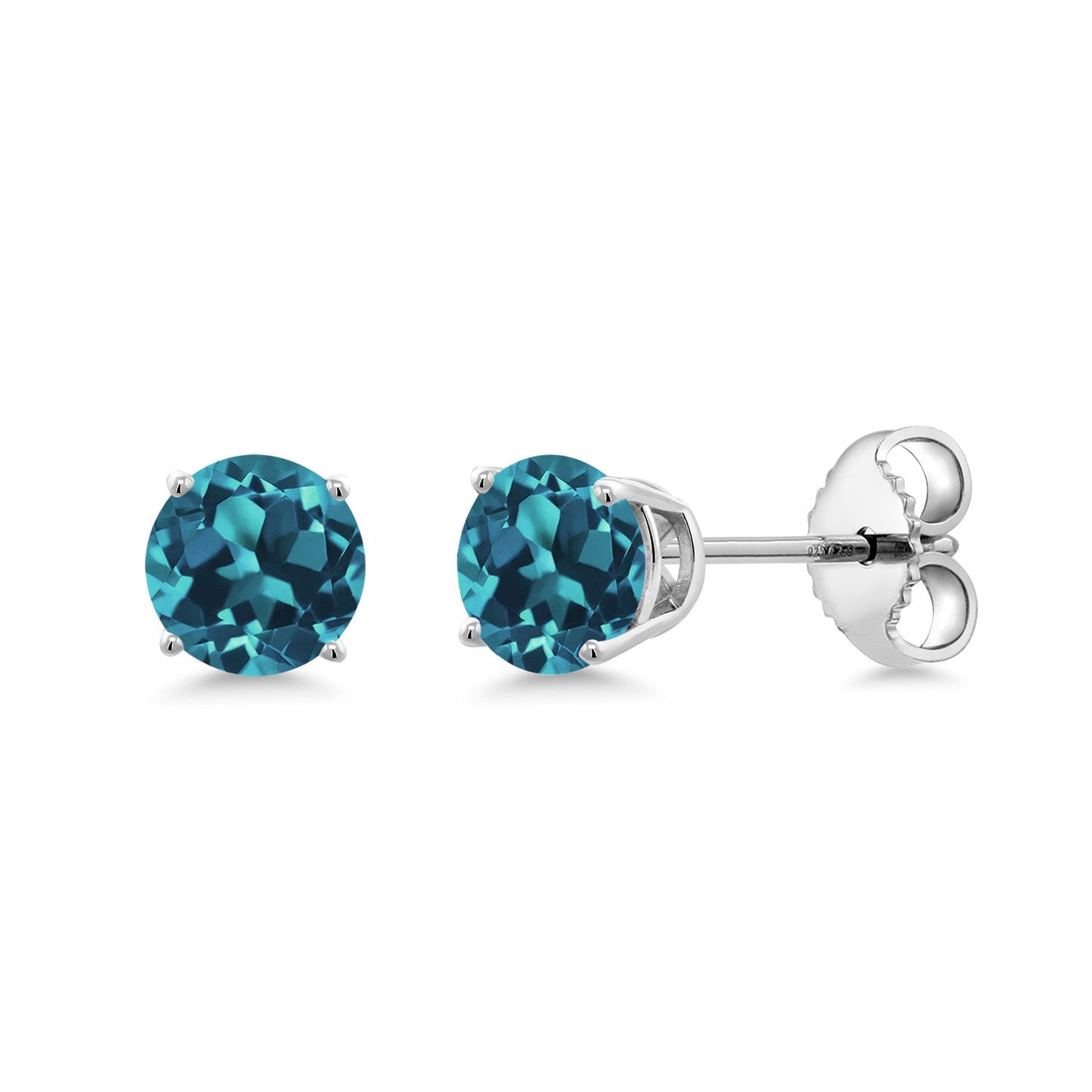 925 Sterling Silver 4MM Round Gemstone Birthstone Stud Earrings for Women and Men | Classic Solitaire with Secure Backs | Elegant Everyday Jewelry for Her or Him
