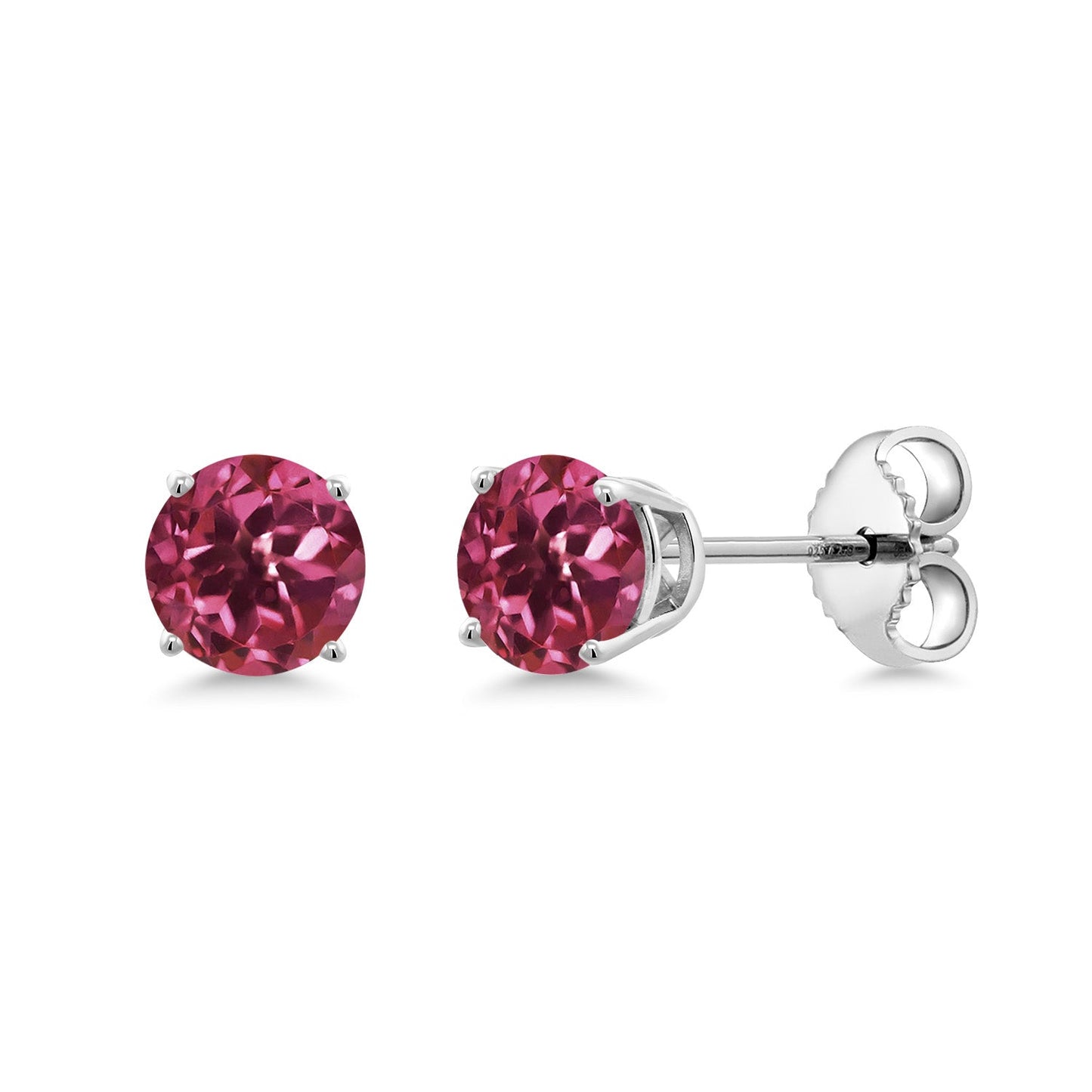 925 Sterling Silver 4MM Round Gemstone Birthstone Stud Earrings for Women and Men | Classic Solitaire with Secure Backs | Elegant Everyday Jewelry for Her or Him