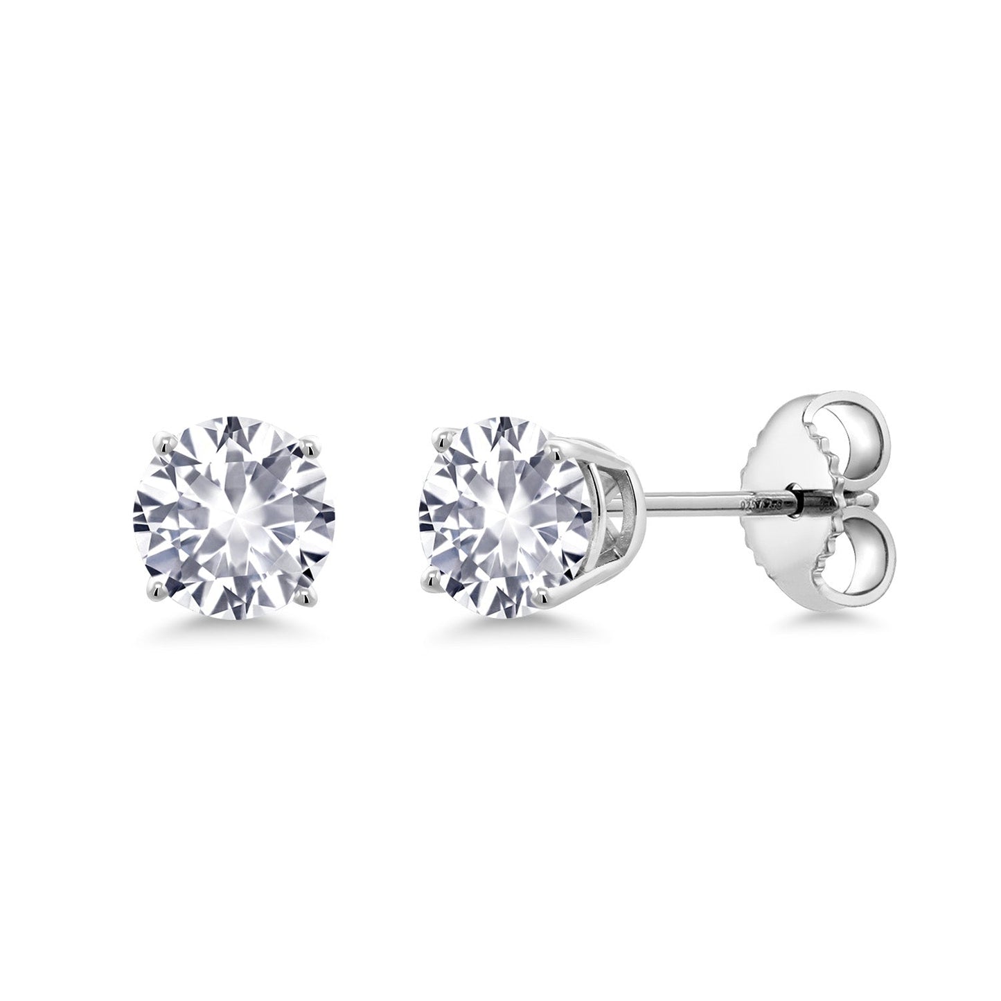925 Sterling Silver 4MM Round Gemstone Birthstone Stud Earrings for Women and Men | Classic Solitaire with Secure Backs | Elegant Everyday Jewelry for Her or Him