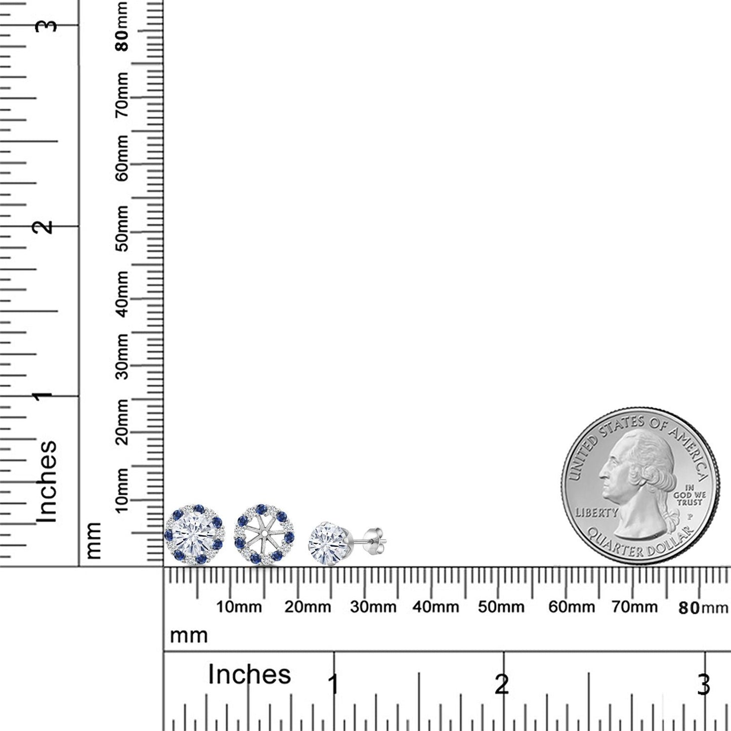 925 Sterling Silver Forever Classic Moissanite Earrings with Jackets For Women | 1.60 Cttw | Gemstone Birthstone | Round 6MM