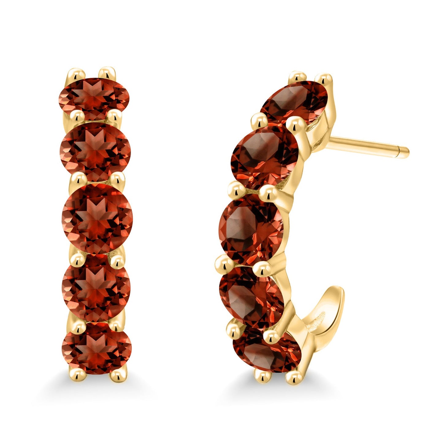 2-5 Cttw Gemstone Birthstone Open Hoops Earrings For Women | 925 Sterling Silver | Round 4MM | Fine Jewelry Gifts for Her Mom Women Wife