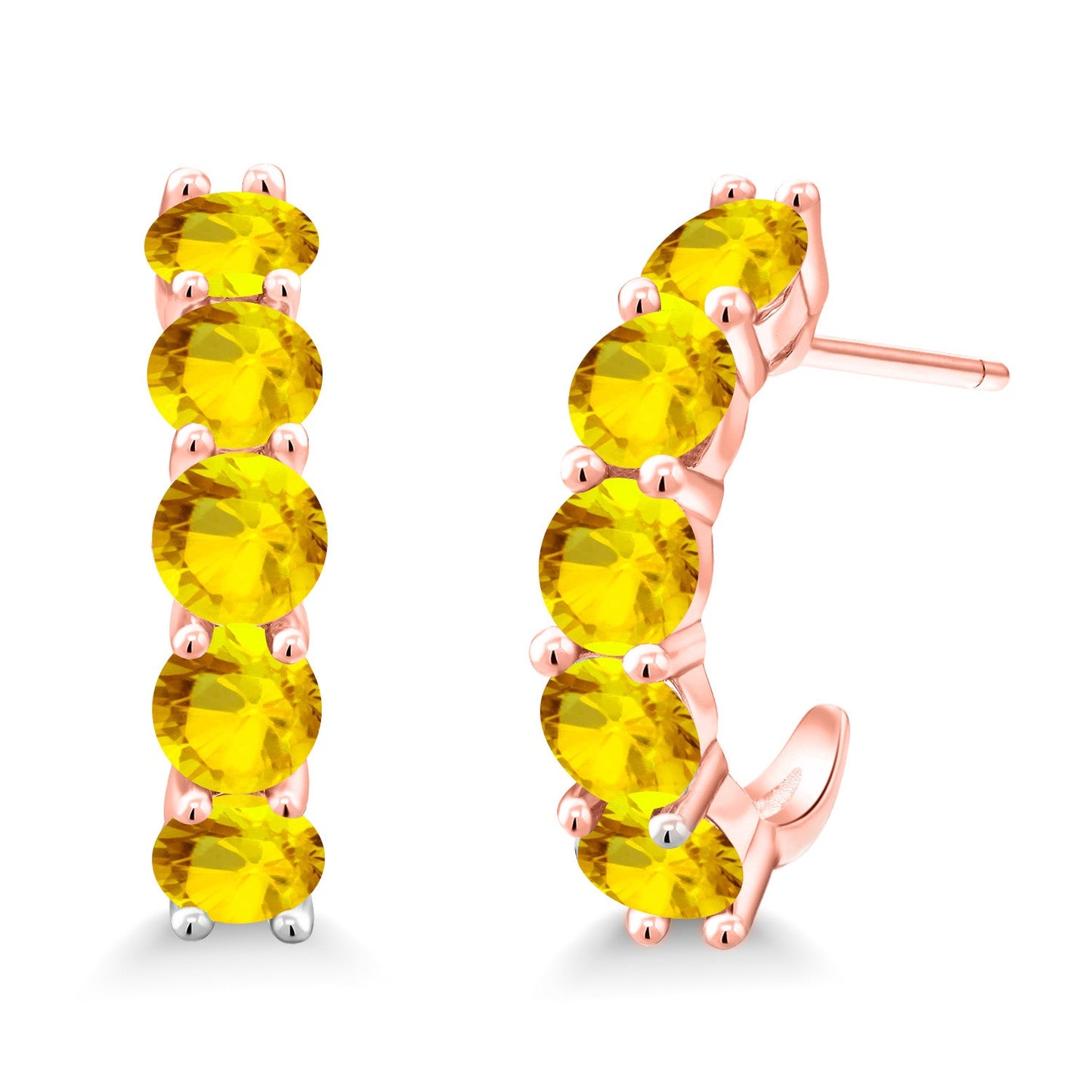 2-5 Cttw Gemstone Birthstone Open Hoops Earrings For Women | 925 Sterling Silver | Round 4MM | Fine Jewelry Gifts for Her Mom Women Wife