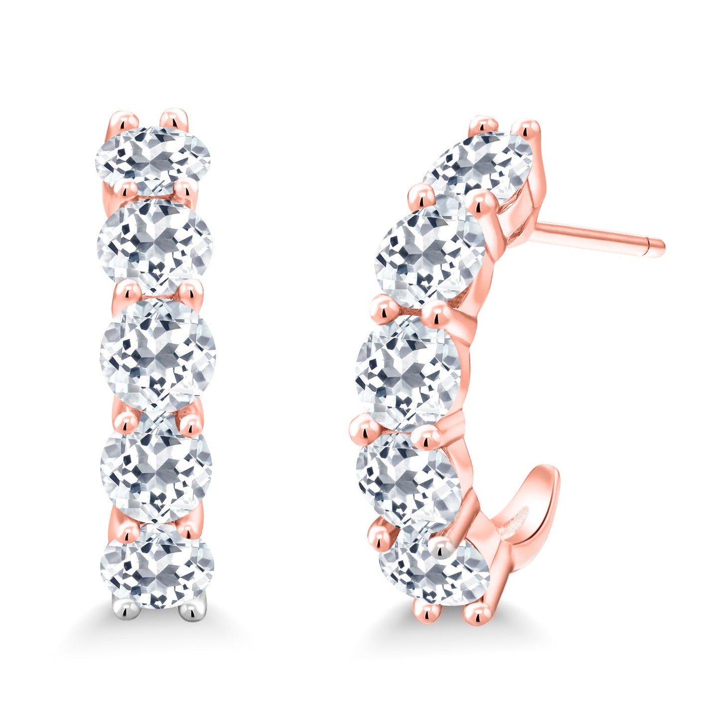 2-5 Cttw Gemstone Birthstone Open Hoops Earrings For Women | 925 Sterling Silver | Round 4MM | Fine Jewelry Gifts for Her Mom Women Wife