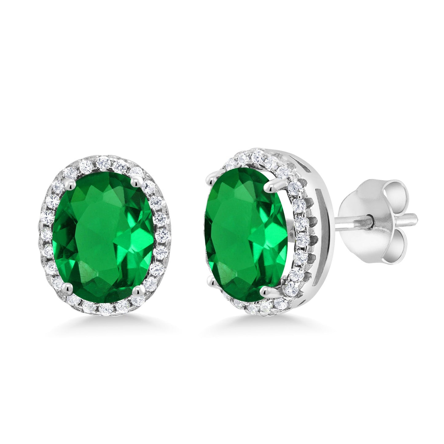 3-5 Cttw Gemstone Birthstone Halo Earrings For Women | 9X7MM Oval Cut | 925 Sterling Silver | Fine Jewelry Gifts for Her Mom Women Wife