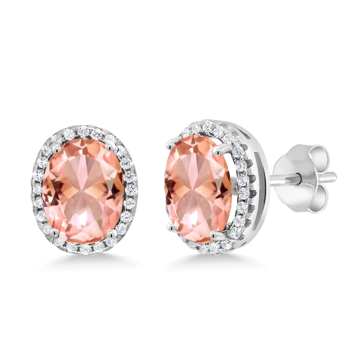 3-5 Cttw Gemstone Birthstone Halo Earrings For Women | 9X7MM Oval Cut | 925 Sterling Silver | Fine Jewelry Gifts for Her Mom Women Wife