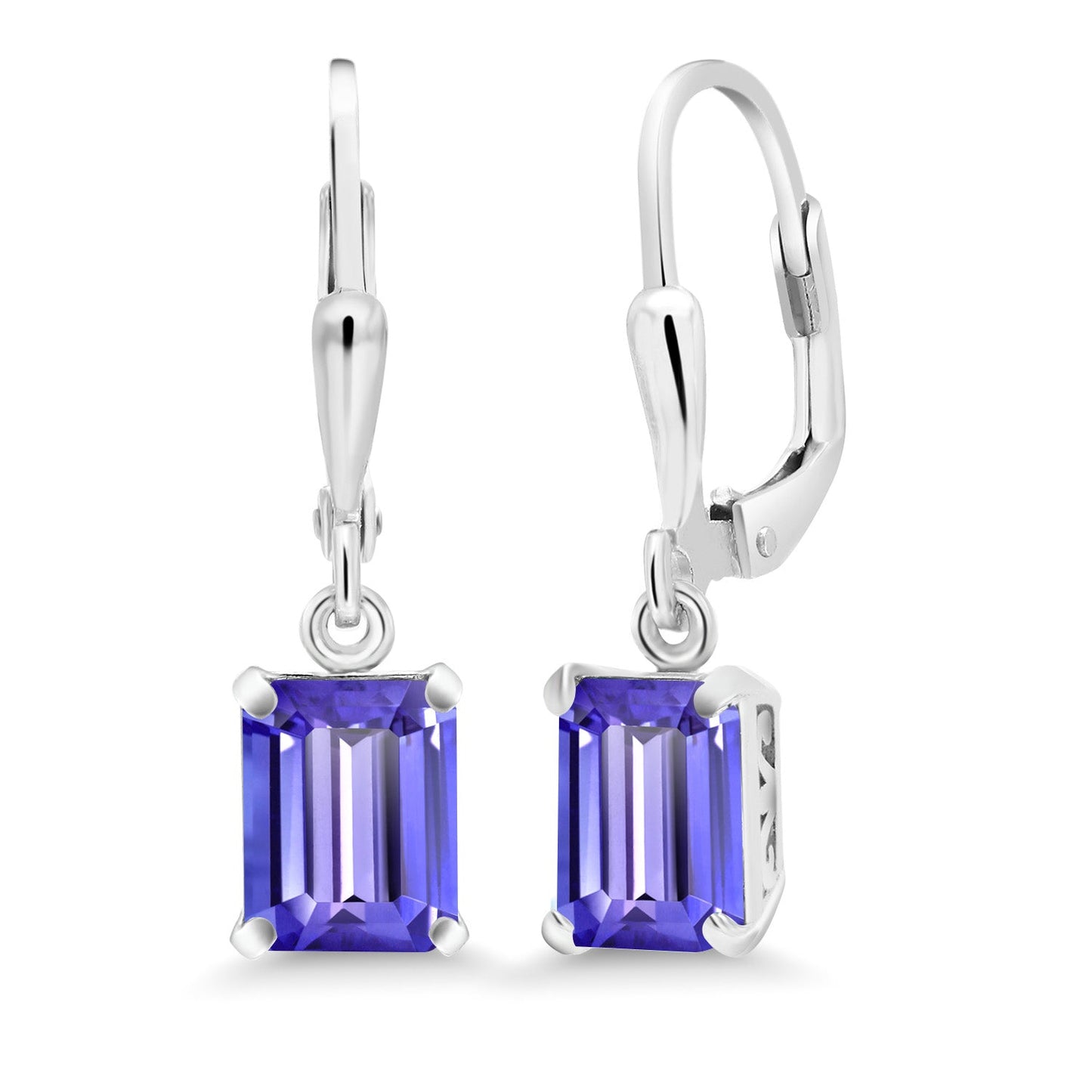 Leverback Drop Dangle Earrings For Women | 8X6MM Emerald Cut Gemstone Birthstone | 925 Sterling Silver | Fine Jewelry Gifts for Her Mom Women Wife