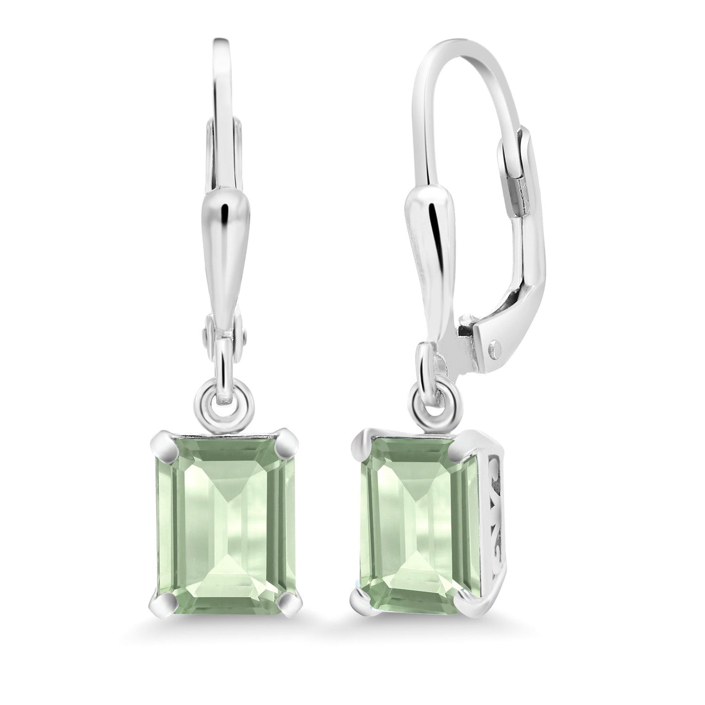 Leverback Drop Dangle Earrings For Women | 8X6MM Emerald Cut Gemstone Birthstone | 925 Sterling Silver | Fine Jewelry Gifts for Her Mom Women Wife