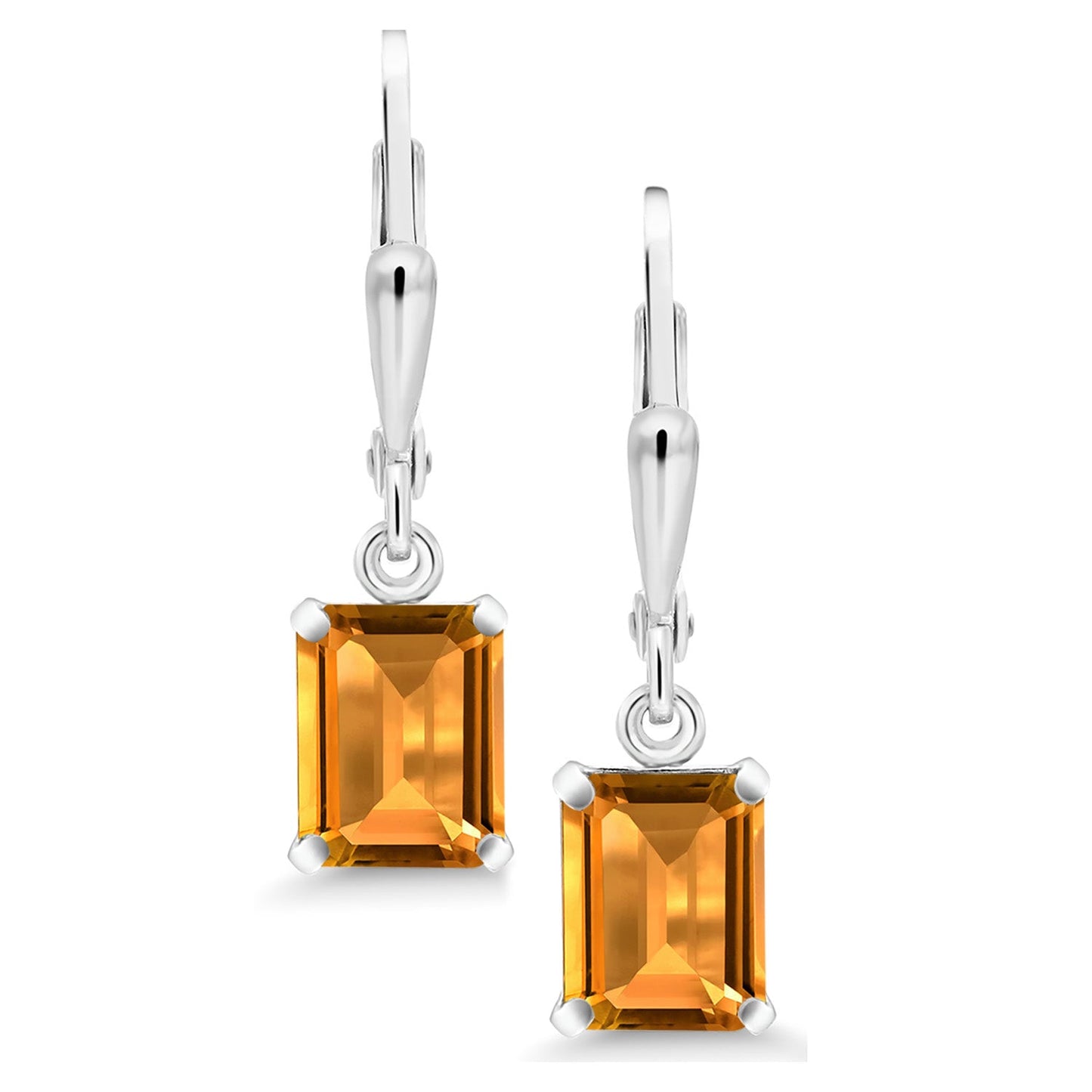 Leverback Drop Dangle Earrings For Women | 8X6MM Emerald Cut Gemstone Birthstone | 925 Sterling Silver | Fine Jewelry Gifts for Her Mom Women Wife