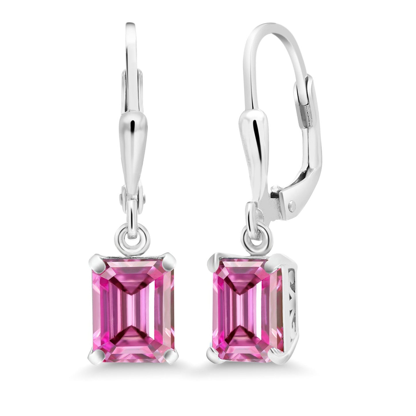 Leverback Drop Dangle Earrings For Women | 8X6MM Emerald Cut Gemstone Birthstone | 925 Sterling Silver | Fine Jewelry Gifts for Her Mom Women Wife