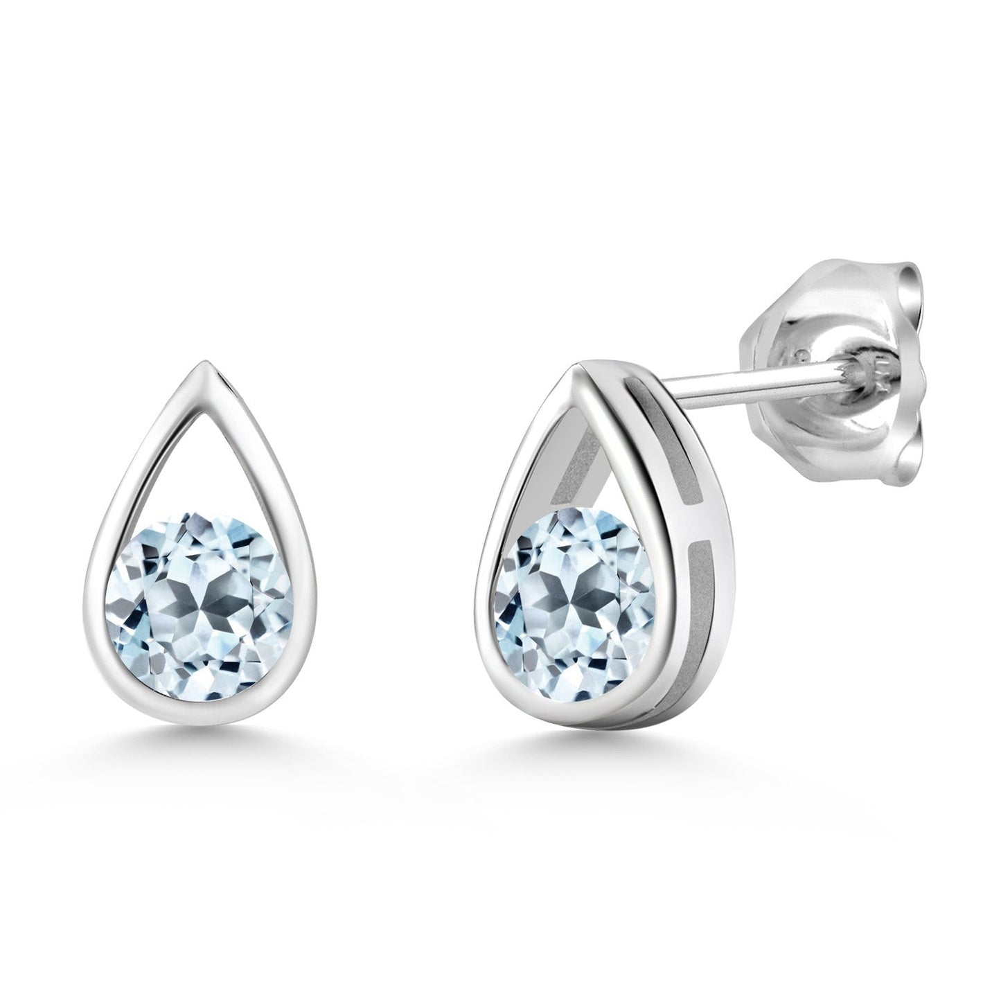 Teardrop Stud Earrings For Women Men | 925 Sterling Silver | 5MM Round | Gemstone Birthstone | Fine Jewelry Gifts for Her Mom Women Wife