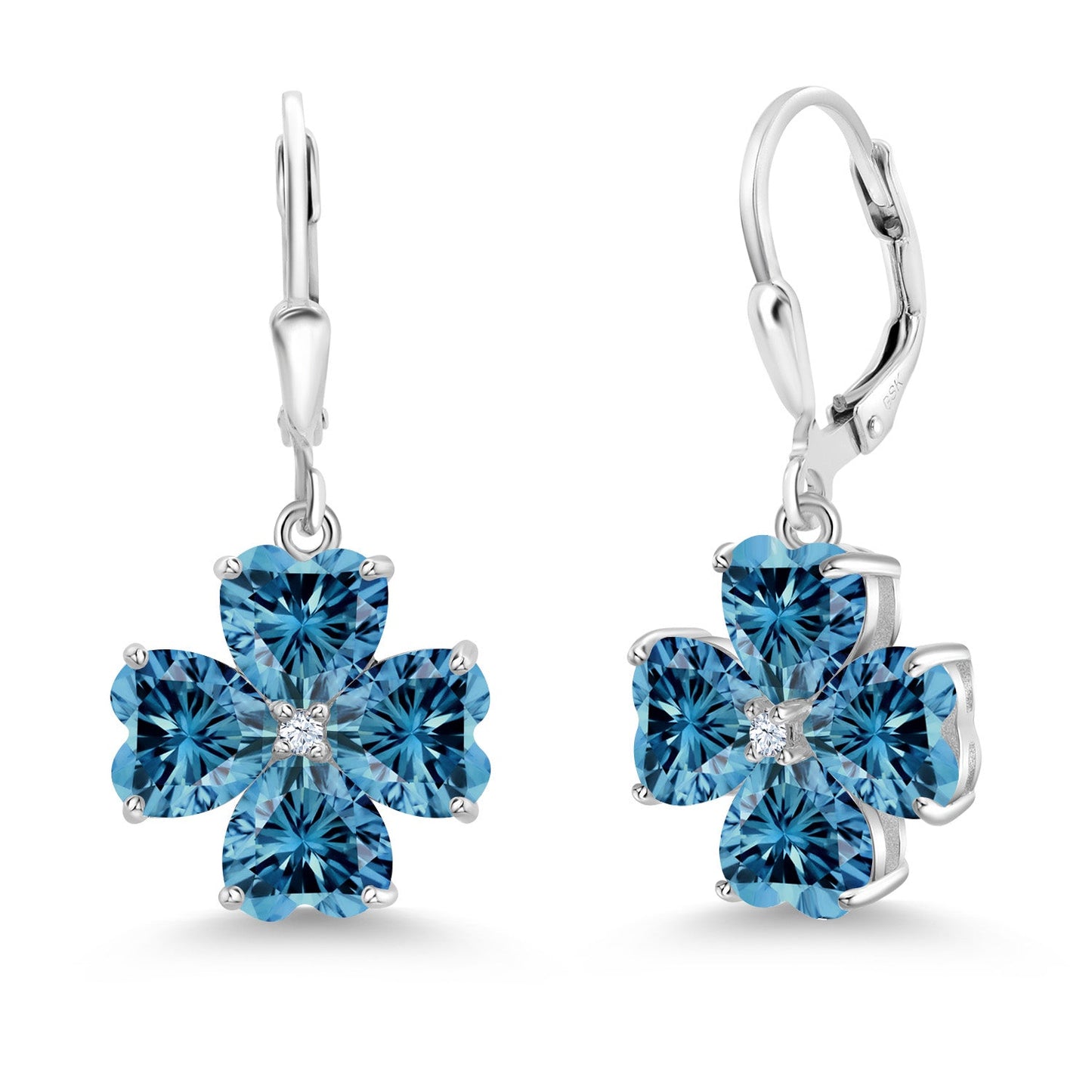 6MM Heart Shape Gemstone Birthstone Leverback Drop Dangle Earrings For Women | 925 Sterling Silver | Fine Jewelry Gifts for Her Mom Women Wife