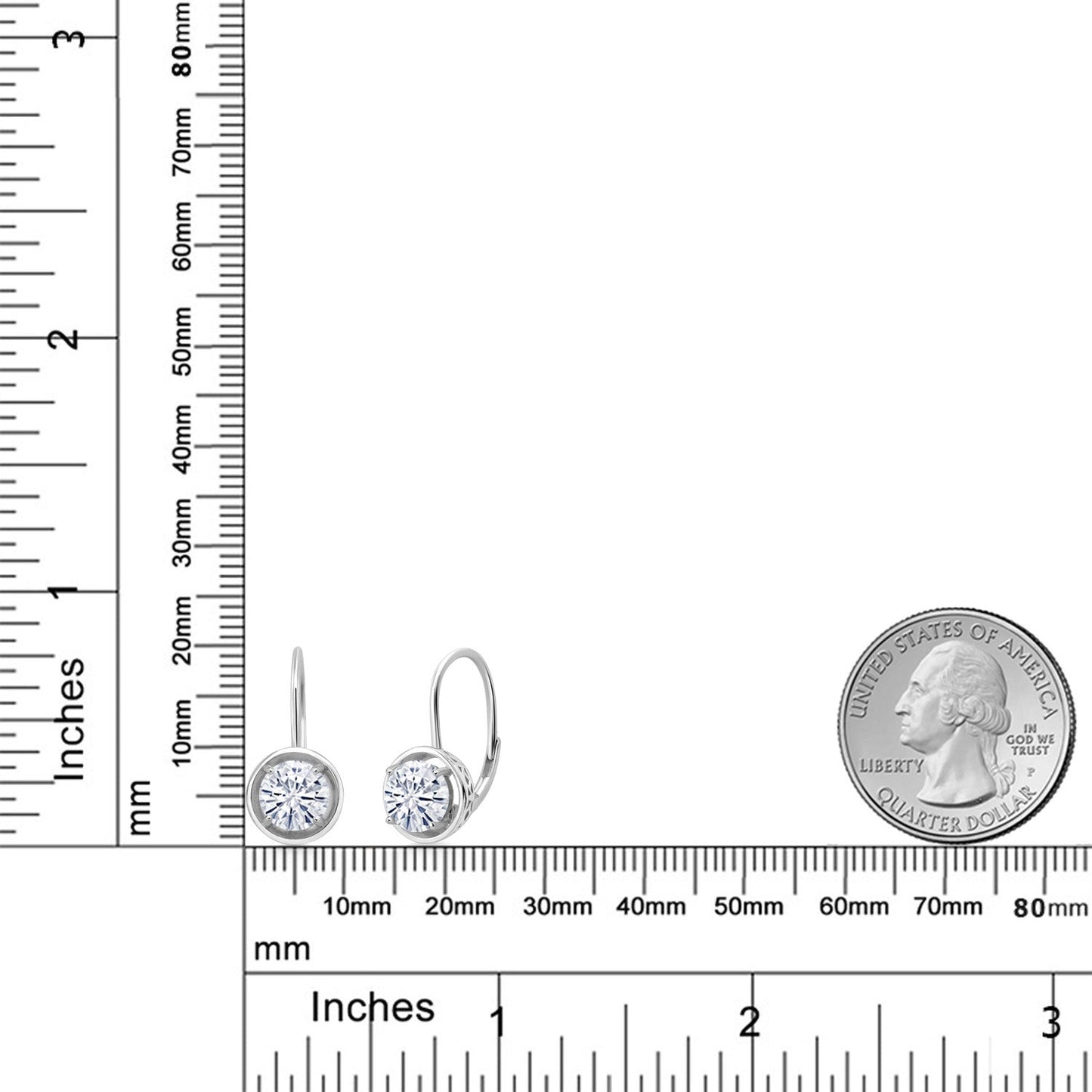 Moissanite Dangle Earrings For Women in 925 Sterling Silver White (2.40 Cttw, Round 7MM)