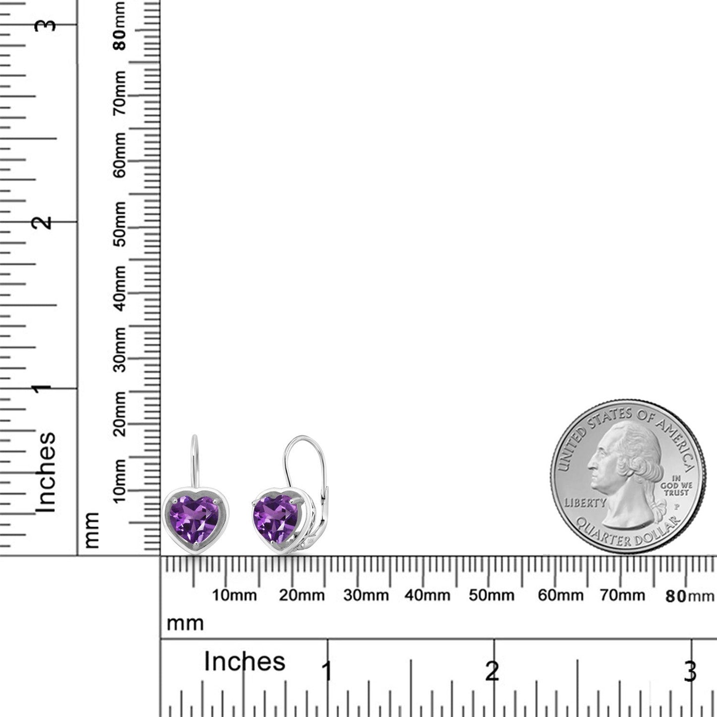 Leverback Drop Dangle Heart Earrings for Women | 925 Sterling Silver | Gemstone Birthstone | Heart Shape 7MM | Fine Jewelry Gifts for Her Mom Women Wife