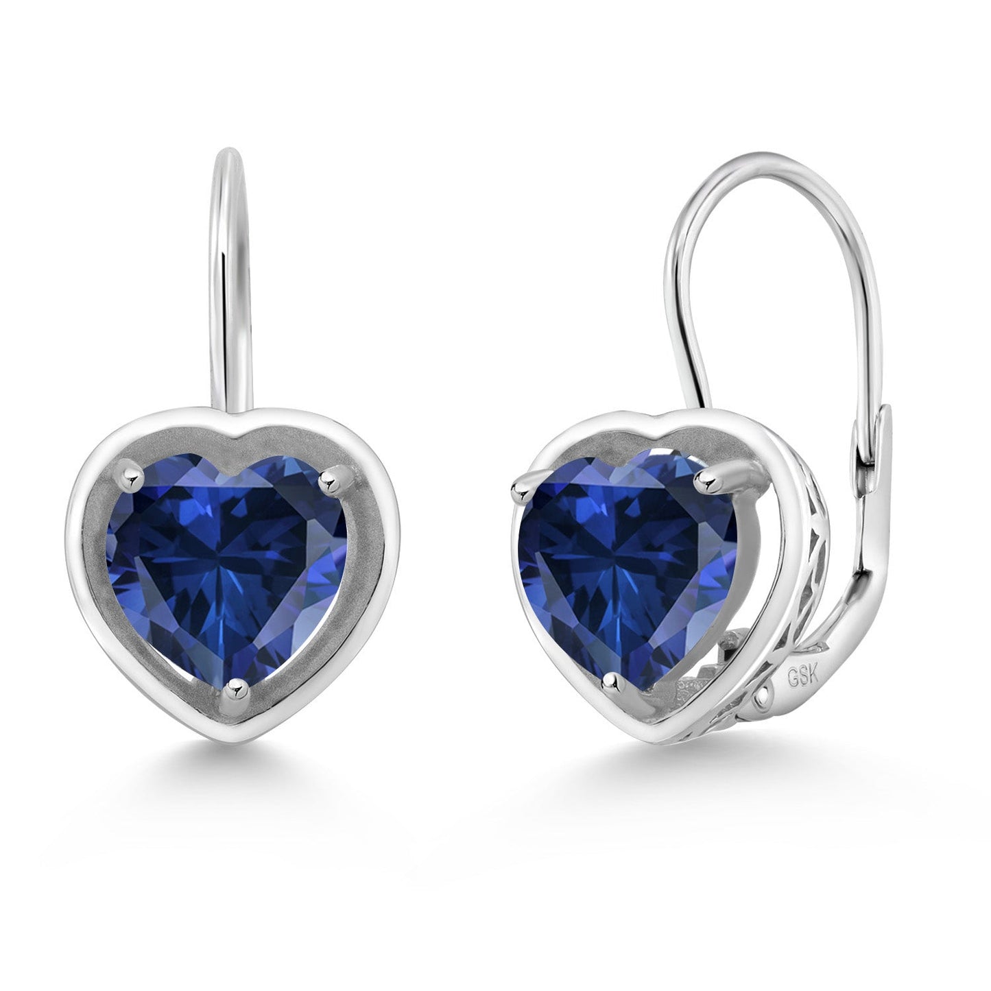 Leverback Drop Dangle Heart Earrings for Women | 925 Sterling Silver | Gemstone Birthstone | Heart Shape 7MM | Fine Jewelry Gifts for Her Mom Women Wife