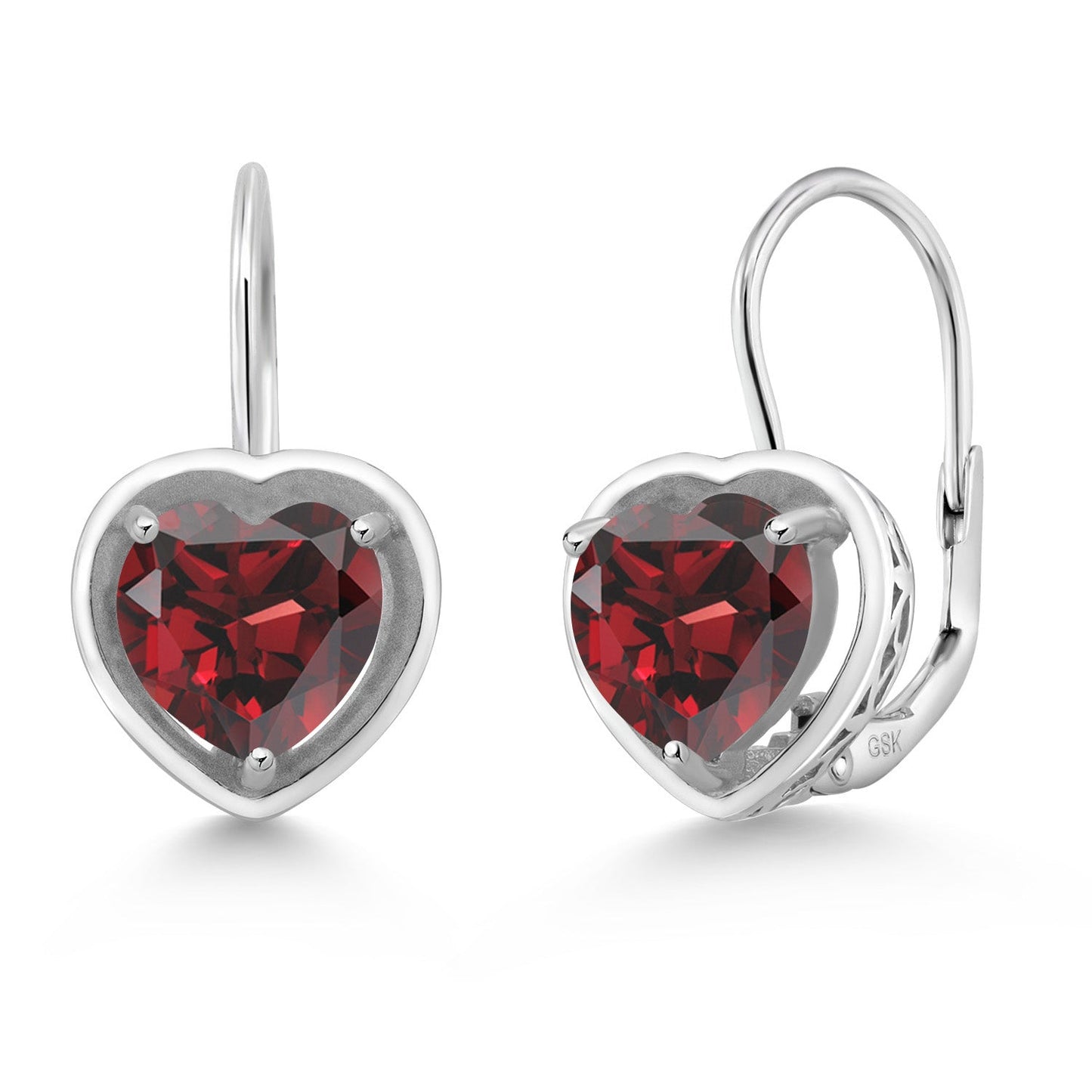 Leverback Drop Dangle Heart Earrings for Women | 925 Sterling Silver | Gemstone Birthstone | Heart Shape 7MM | Fine Jewelry Gifts for Her Mom Women Wife