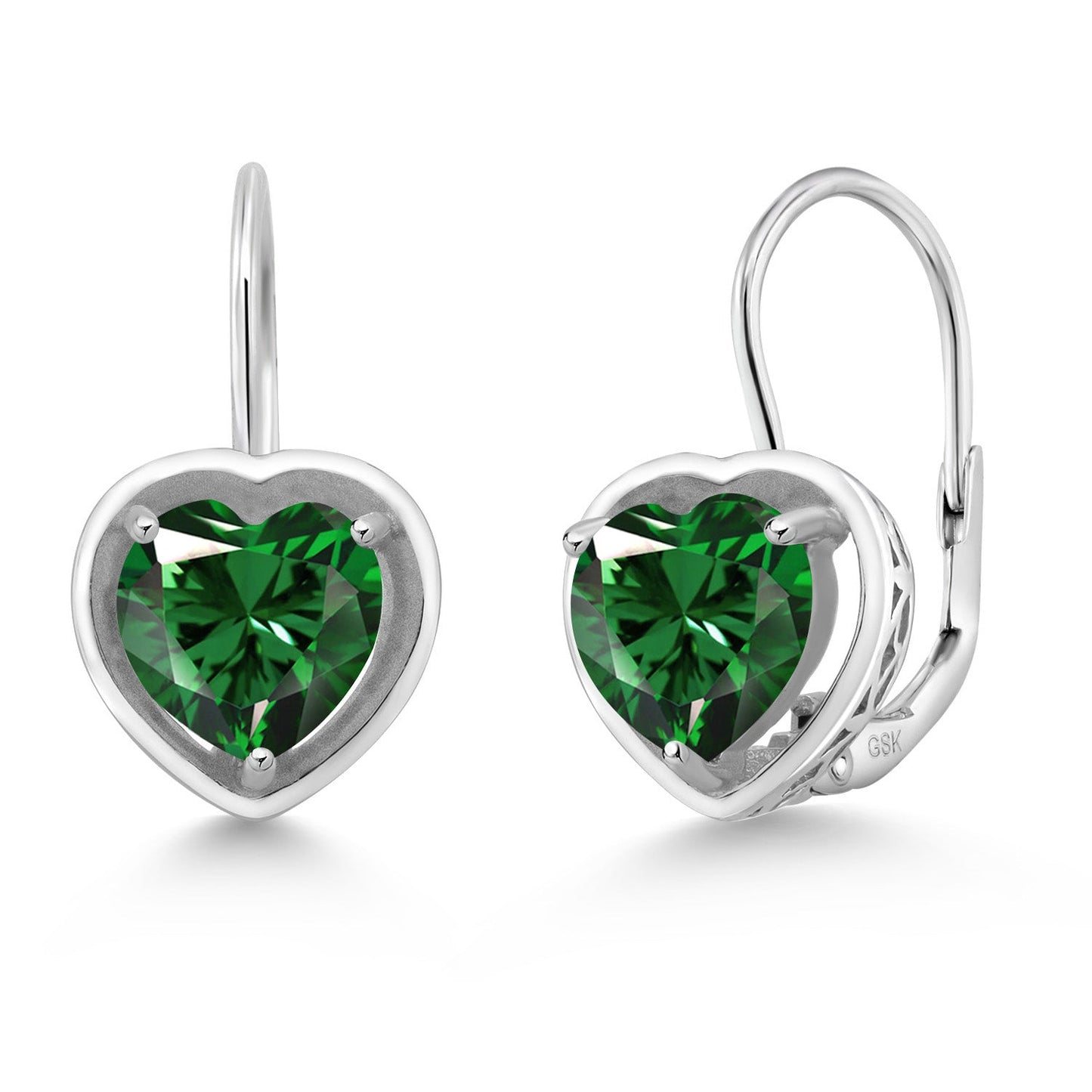 Leverback Drop Dangle Heart Earrings for Women | 925 Sterling Silver | Gemstone Birthstone | Heart Shape 7MM | Fine Jewelry Gifts for Her Mom Women Wife