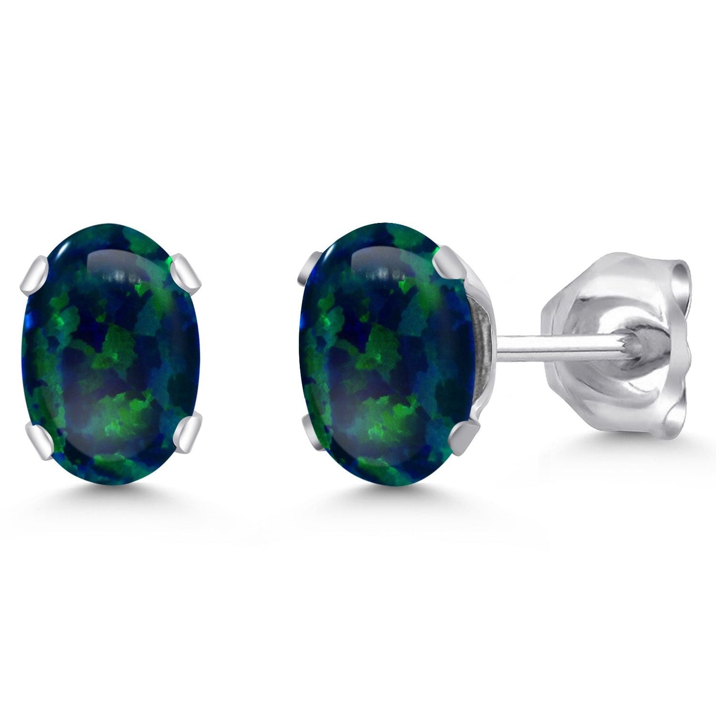 Oval Stud Earrings For Women Men | 925 Sterling Silver | Oval 6X4MM Gemstone Birthstone | Fine Jewelry for Her Him Mom Dad Wife