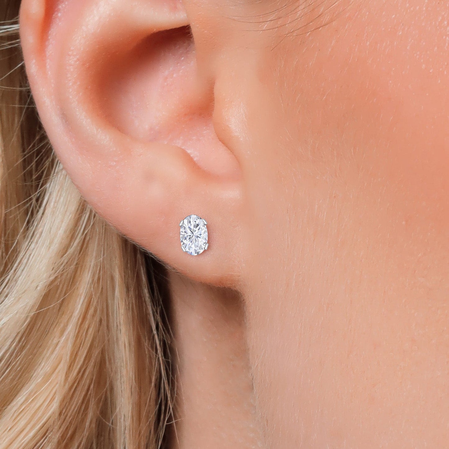 Oval Stud Earrings For Women Men | 925 Sterling Silver | Oval 6X4MM Gemstone Birthstone | Fine Jewelry for Her Him Mom Dad Wife