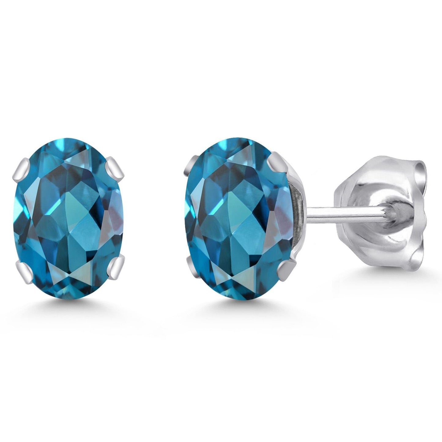 Oval Stud Earrings For Women Men | 925 Sterling Silver | Oval 6X4MM Gemstone Birthstone | Fine Jewelry for Her Him Mom Dad Wife