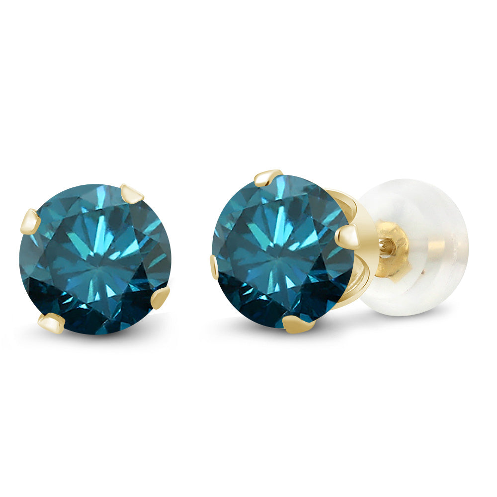 10K Yellow Gold Gemstone Birthstone 4-Prong Stud Earrings for Women | Round 4MM | Fine Jewelry Gifts for Her Mom Women Wife