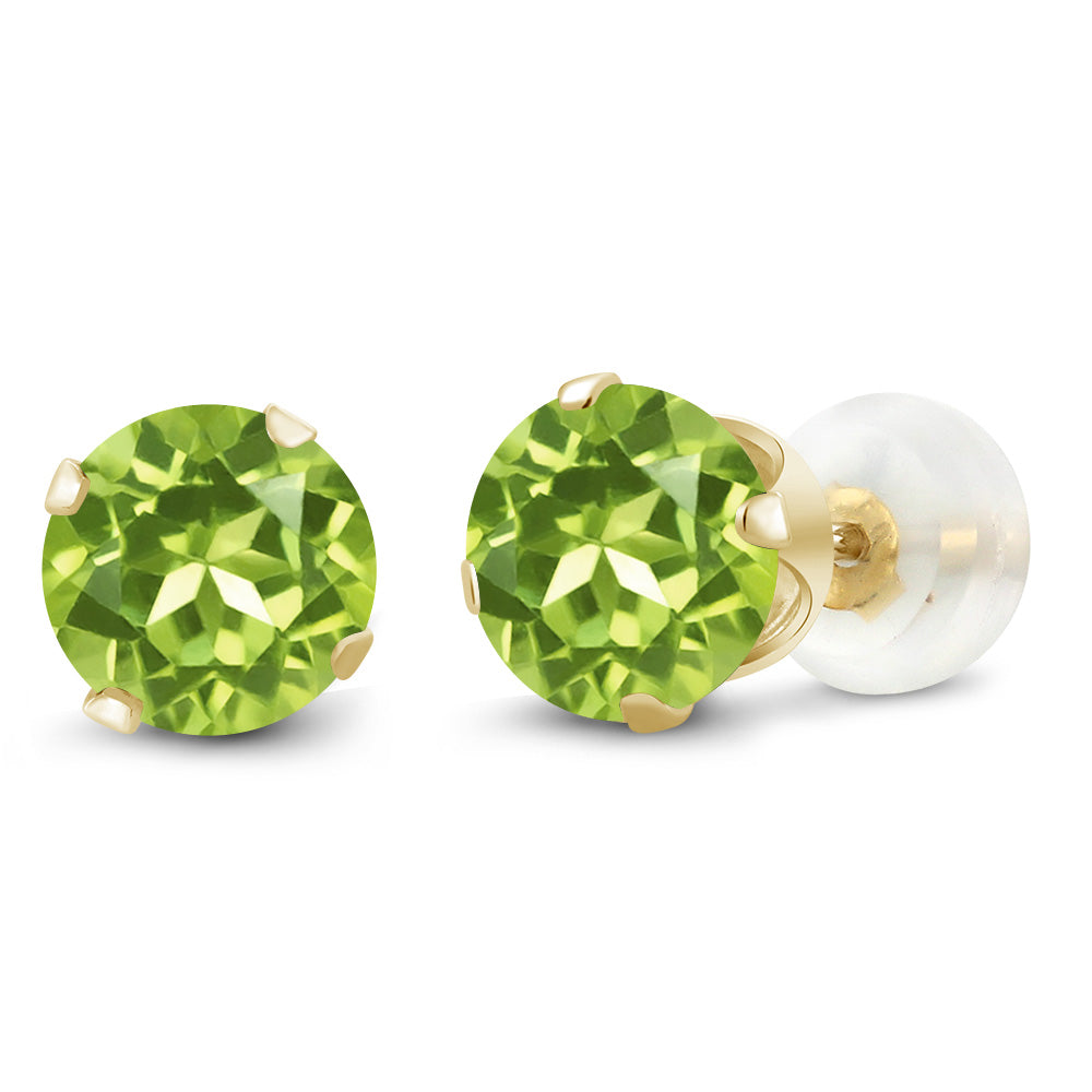 10K Yellow Gold Gemstone Birthstone 4-Prong Stud Earrings for Women | Round 4MM | Fine Jewelry Gifts for Her Mom Women Wife