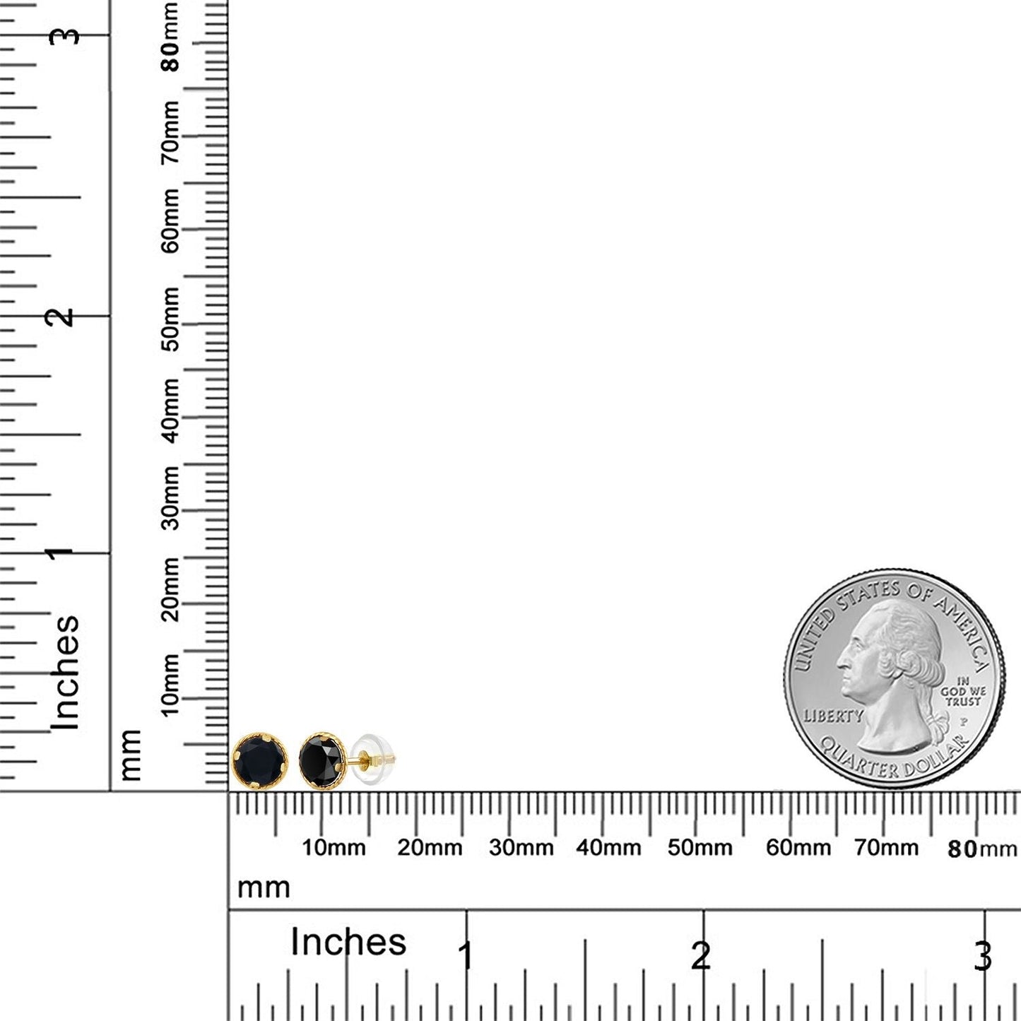 14K Yellow Gold Gemstone Birthstone Stud Earrings | Round 5MM | Gold Earrings For Women Men