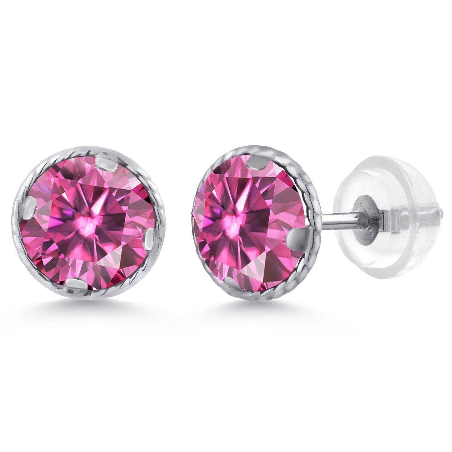 14K Gold 6MM Round Gemstone Birthstone Stud Earrings | Gold Earrings For Women Men