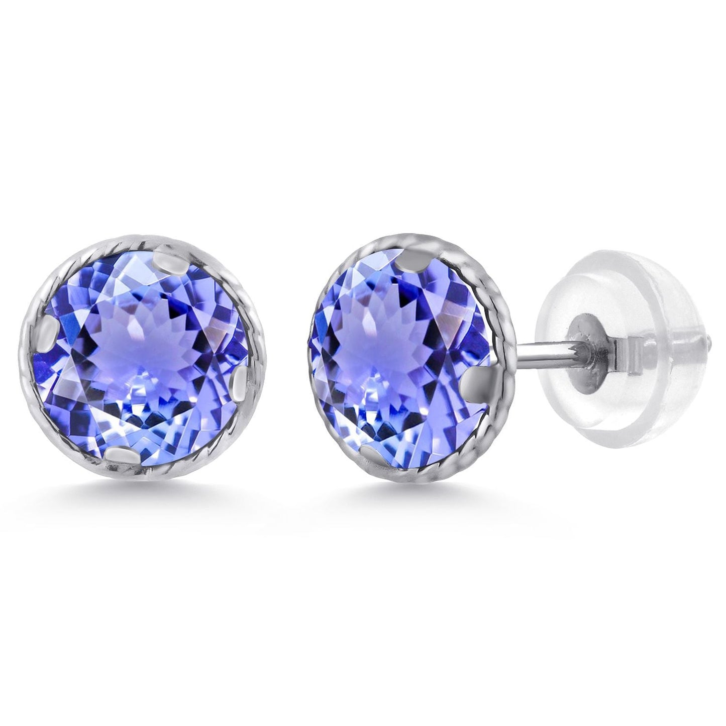 14K Gold 6MM Round Gemstone Birthstone Stud Earrings | Gold Earrings For Women Men