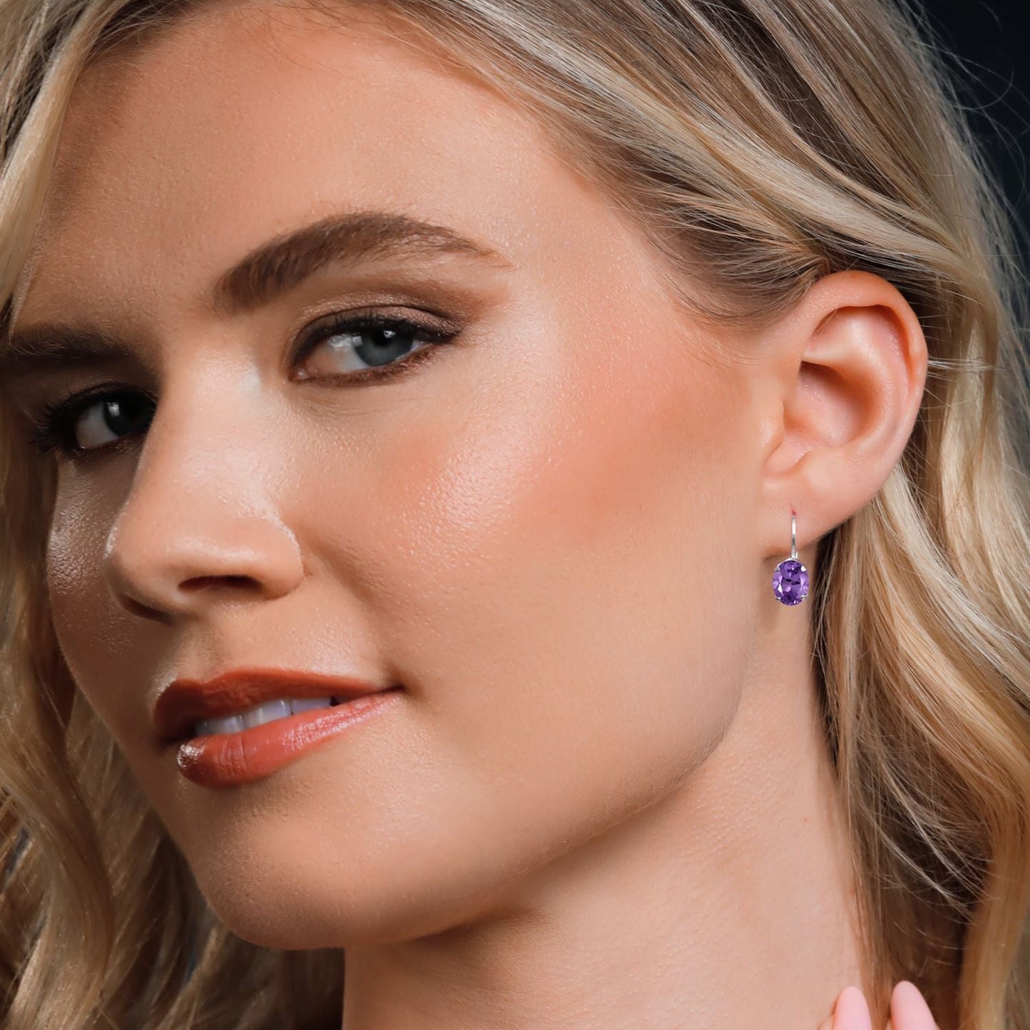 8X6MM Oval Drop Dangle Earrings for Women | 925 Sterling Silver | Genuine Gemstone Birthstone Leverback Earrings | Fine Jewelry Gifts for Her Mom Women Wife