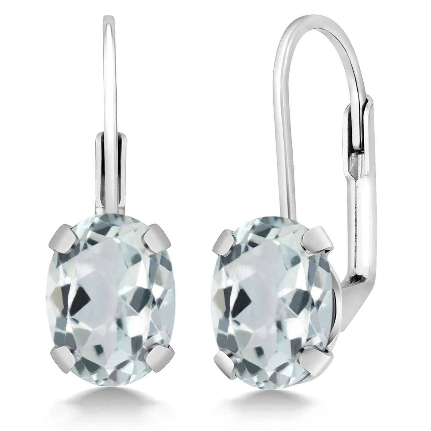 8X6MM Oval Drop Dangle Earrings for Women | 925 Sterling Silver | Genuine Gemstone Birthstone Leverback Earrings | Fine Jewelry Gifts for Her Mom Women Wife