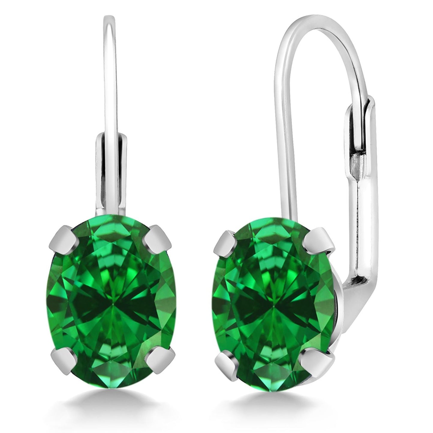 8X6MM Oval Drop Dangle Earrings for Women | 925 Sterling Silver | Genuine Gemstone Birthstone Leverback Earrings | Fine Jewelry Gifts for Her Mom Women Wife