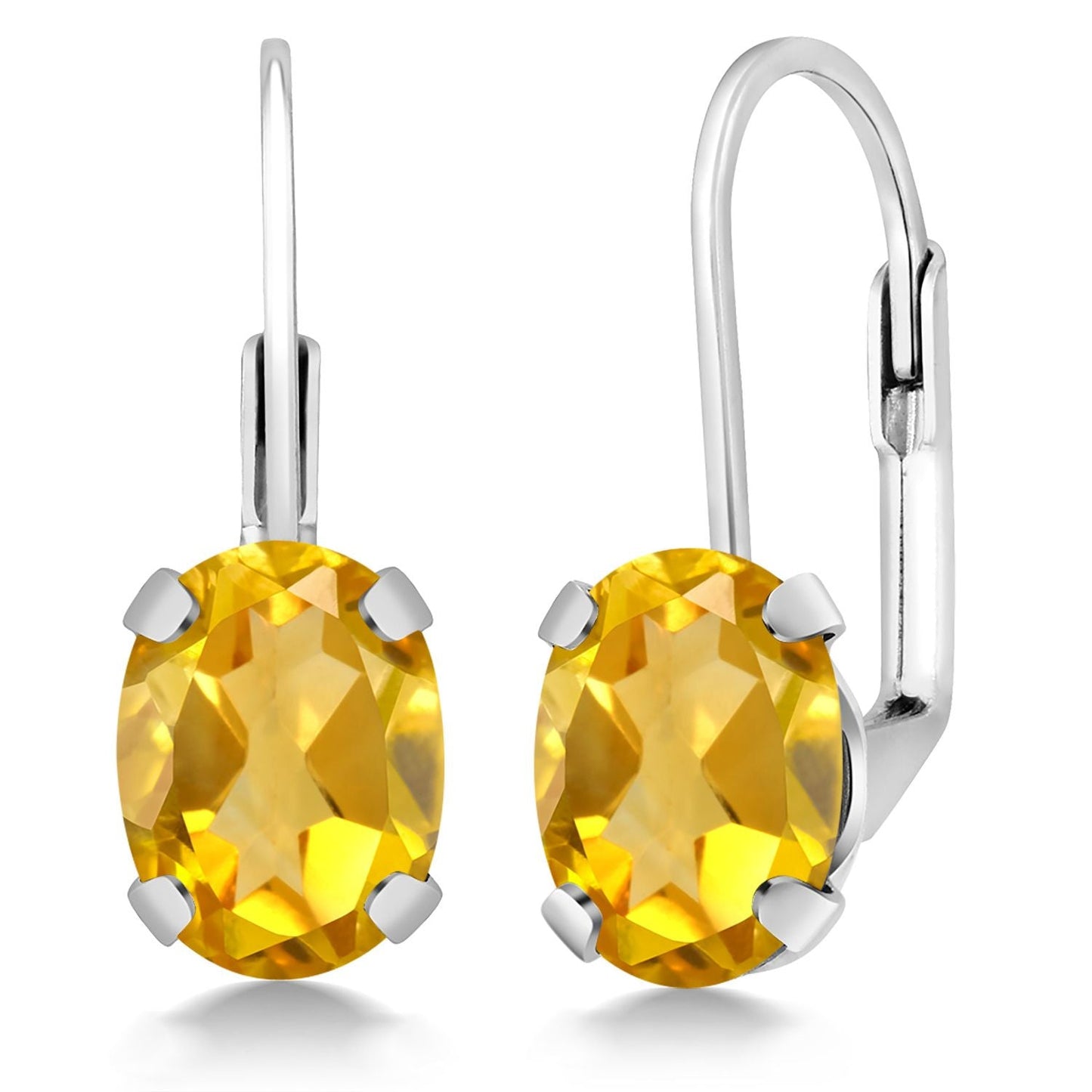 8X6MM Oval Drop Dangle Earrings for Women | 925 Sterling Silver | Genuine Gemstone Birthstone Leverback Earrings | Fine Jewelry Gifts for Her Mom Women Wife