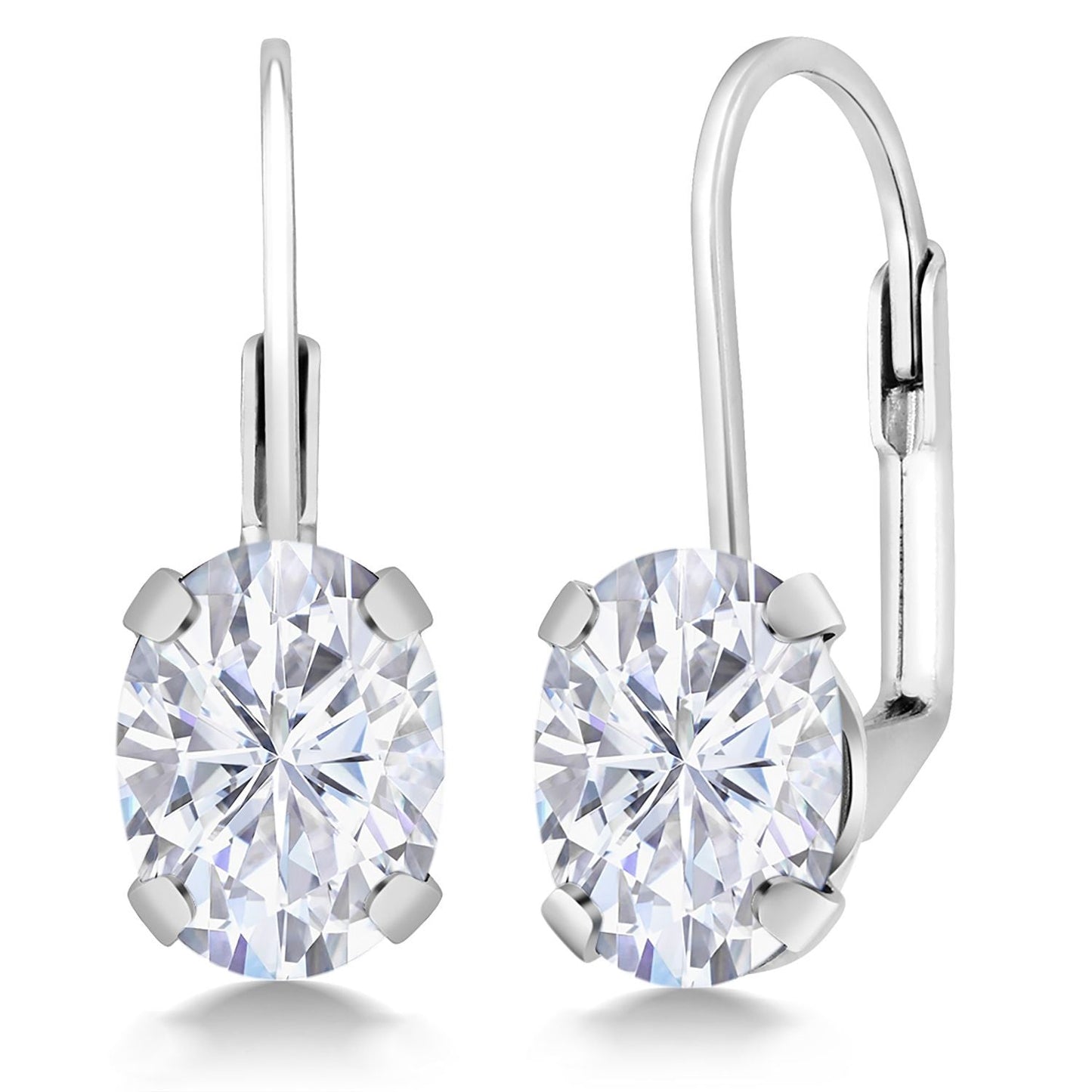 8X6MM Oval Drop Dangle Earrings for Women | 925 Sterling Silver | Genuine Gemstone Birthstone Leverback Earrings | Fine Jewelry Gifts for Her Mom Women Wife