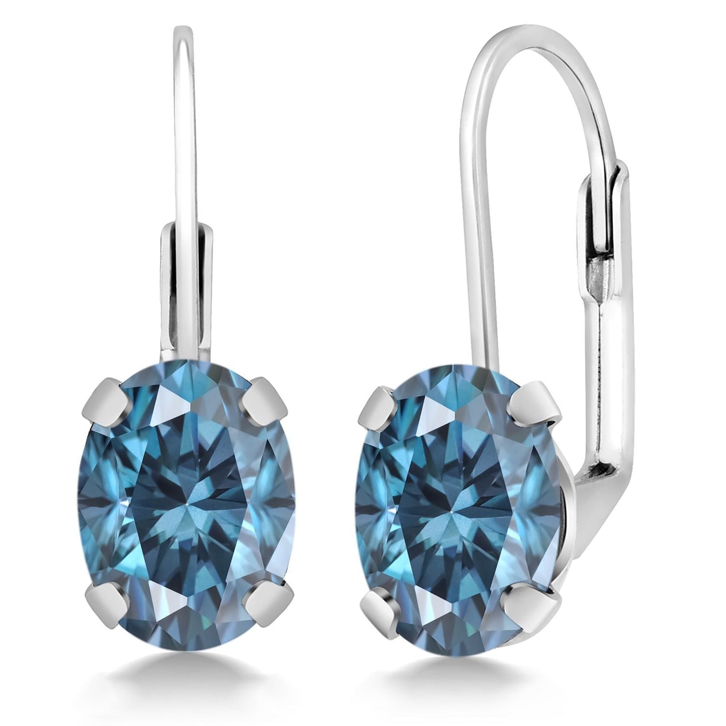 8X6MM Oval Drop Dangle Earrings for Women | 925 Sterling Silver | Genuine Gemstone Birthstone Leverback Earrings | Fine Jewelry Gifts for Her Mom Women Wife