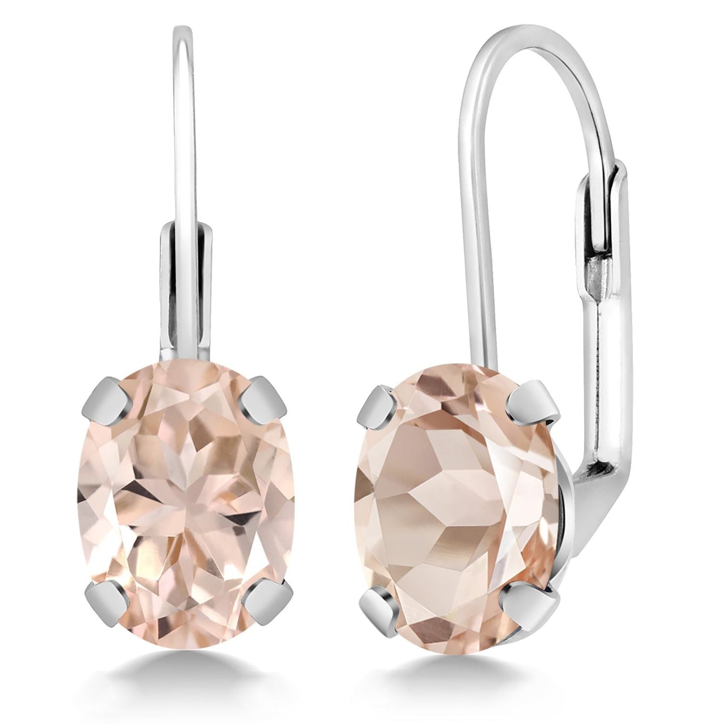 8X6MM Oval Drop Dangle Earrings for Women | 925 Sterling Silver | Genuine Gemstone Birthstone Leverback Earrings | Fine Jewelry Gifts for Her Mom Women Wife