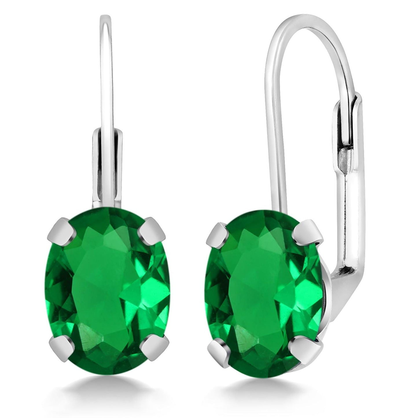 8X6MM Oval Drop Dangle Earrings for Women | 925 Sterling Silver | Genuine Gemstone Birthstone Leverback Earrings | Fine Jewelry Gifts for Her Mom Women Wife